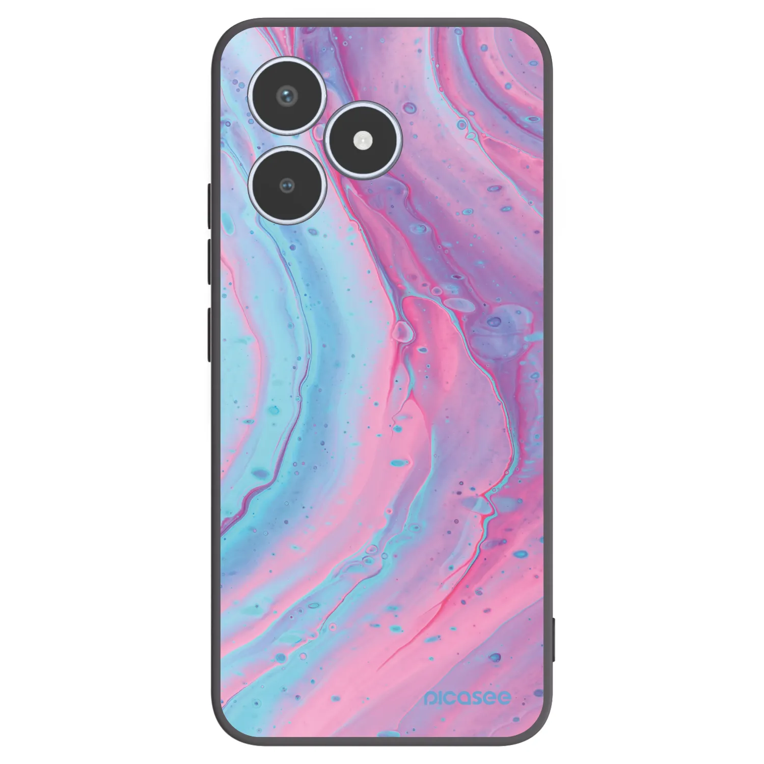 Picasee silikonski črni ovitek za Realme C53 - Pink liquid