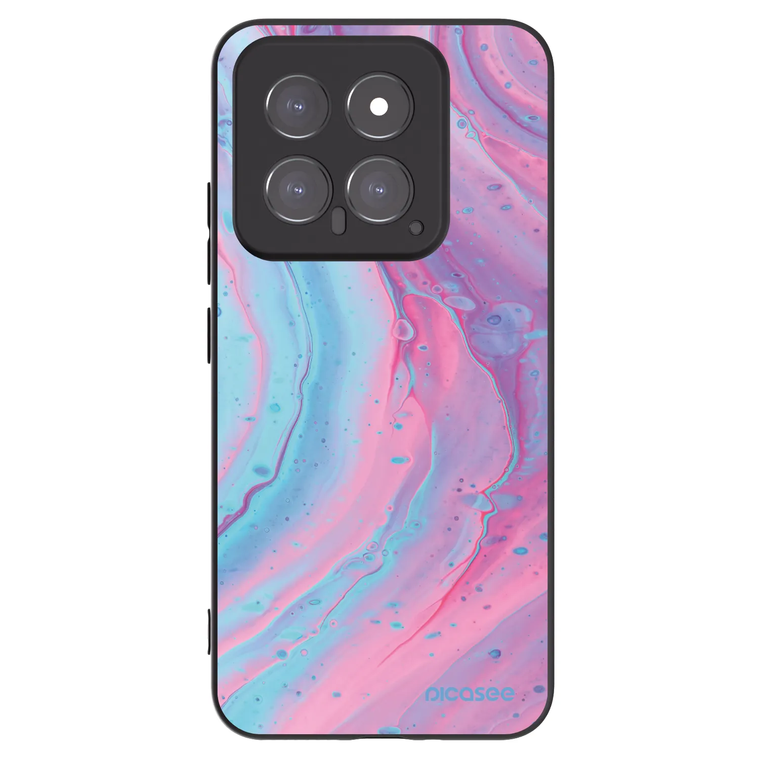 Picasee silikonski črni ovitek za Xiaomi 14 - Pink liquid