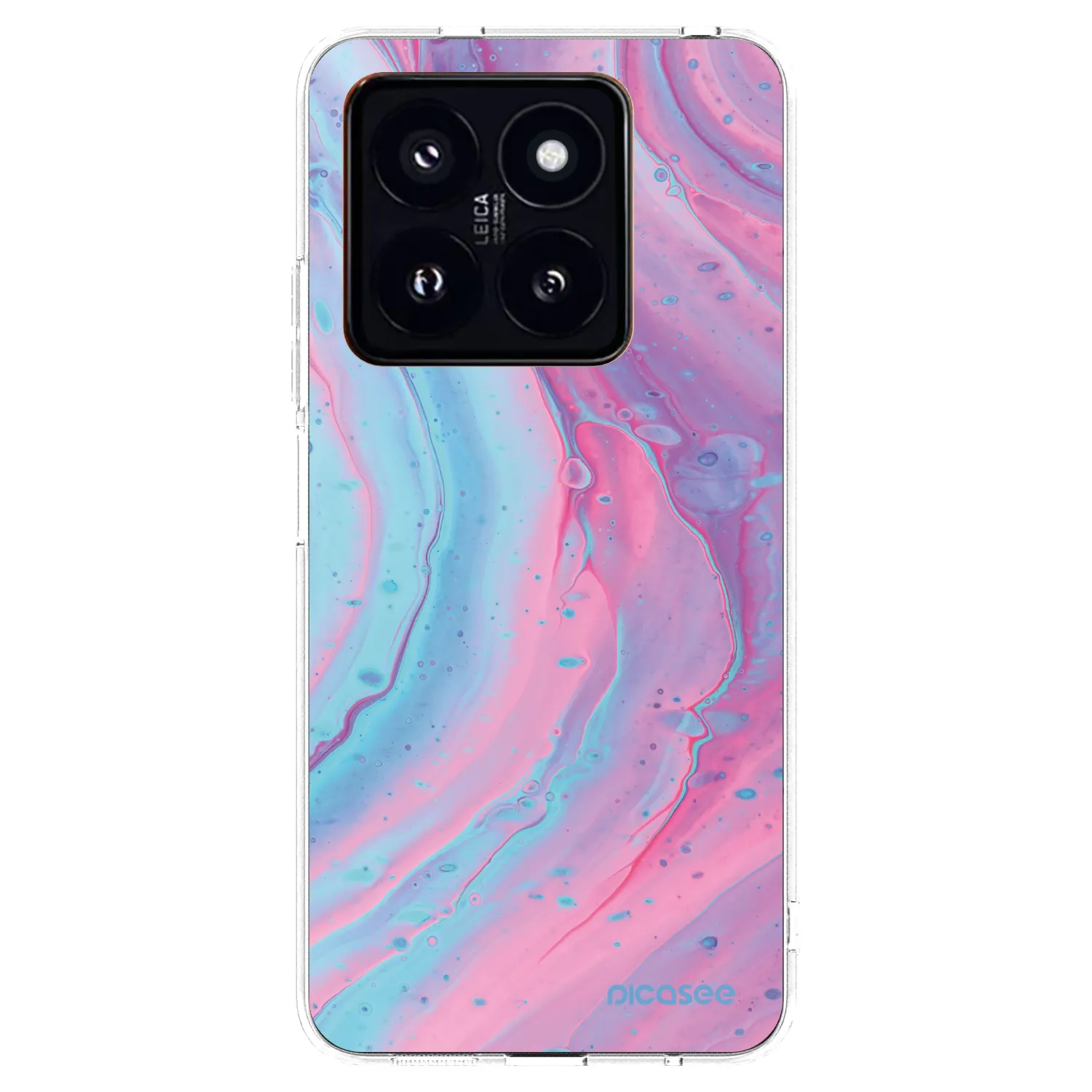 Picasee silikonski prozorni ovitek za Xiaomi 14 Pro - Pink liquid