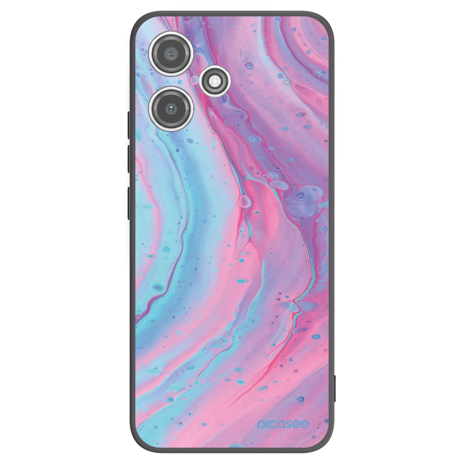 Picasee silikonski črni ovitek za Xiaomi Redmi 12 5G - Pink liquid