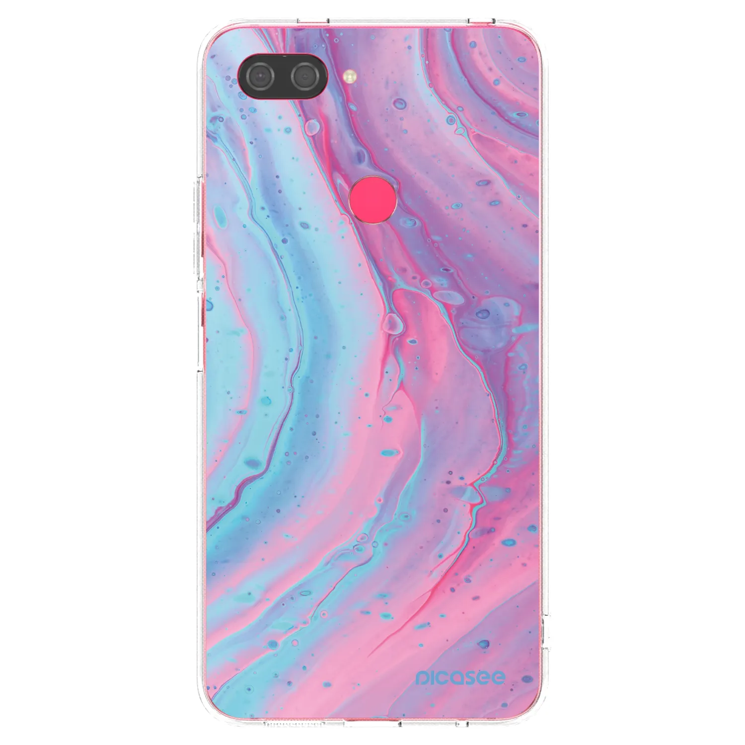 Picasee silikonski prozorni ovitek za Xiaomi Mi 8 Lite - Pink liquid