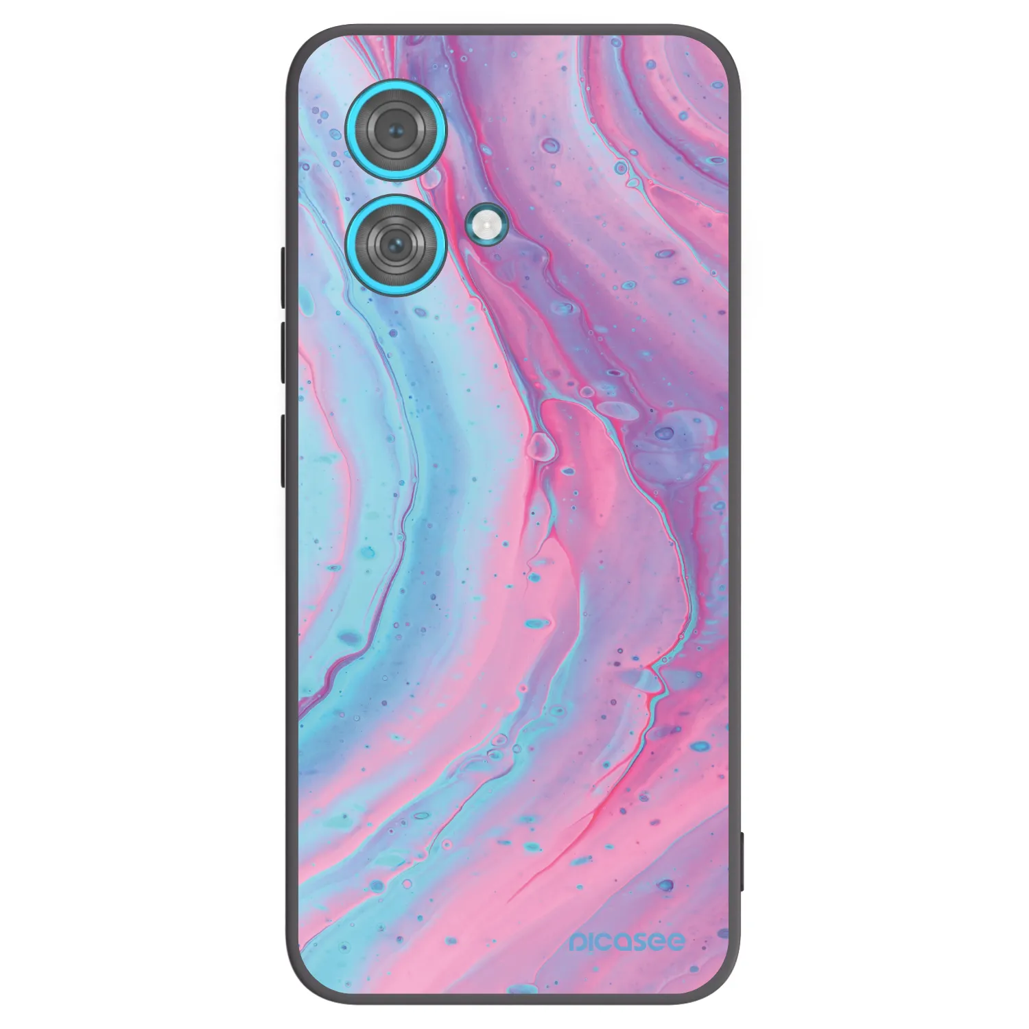 Picasee silikonski črni ovitek za Motorola Edge 40 Neo - Pink liquid