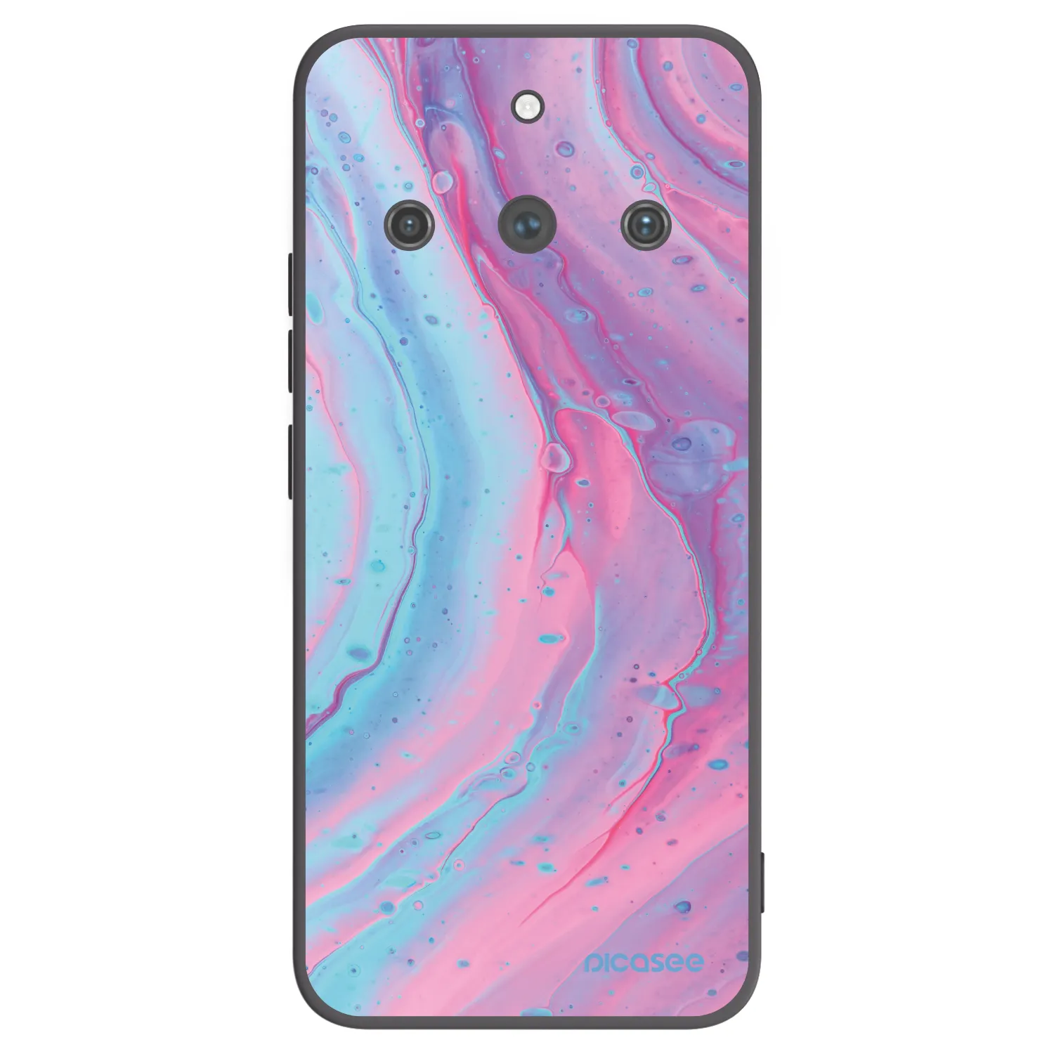 Picasee silikonski črni ovitek za Realme 11 Pro+ - Pink liquid