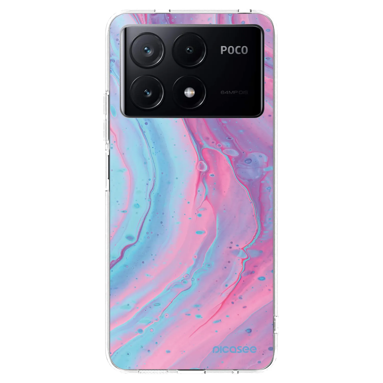 Picasee silikonski prozorni ovitek za Xiaomi Poco X6 Pro - Pink liquid