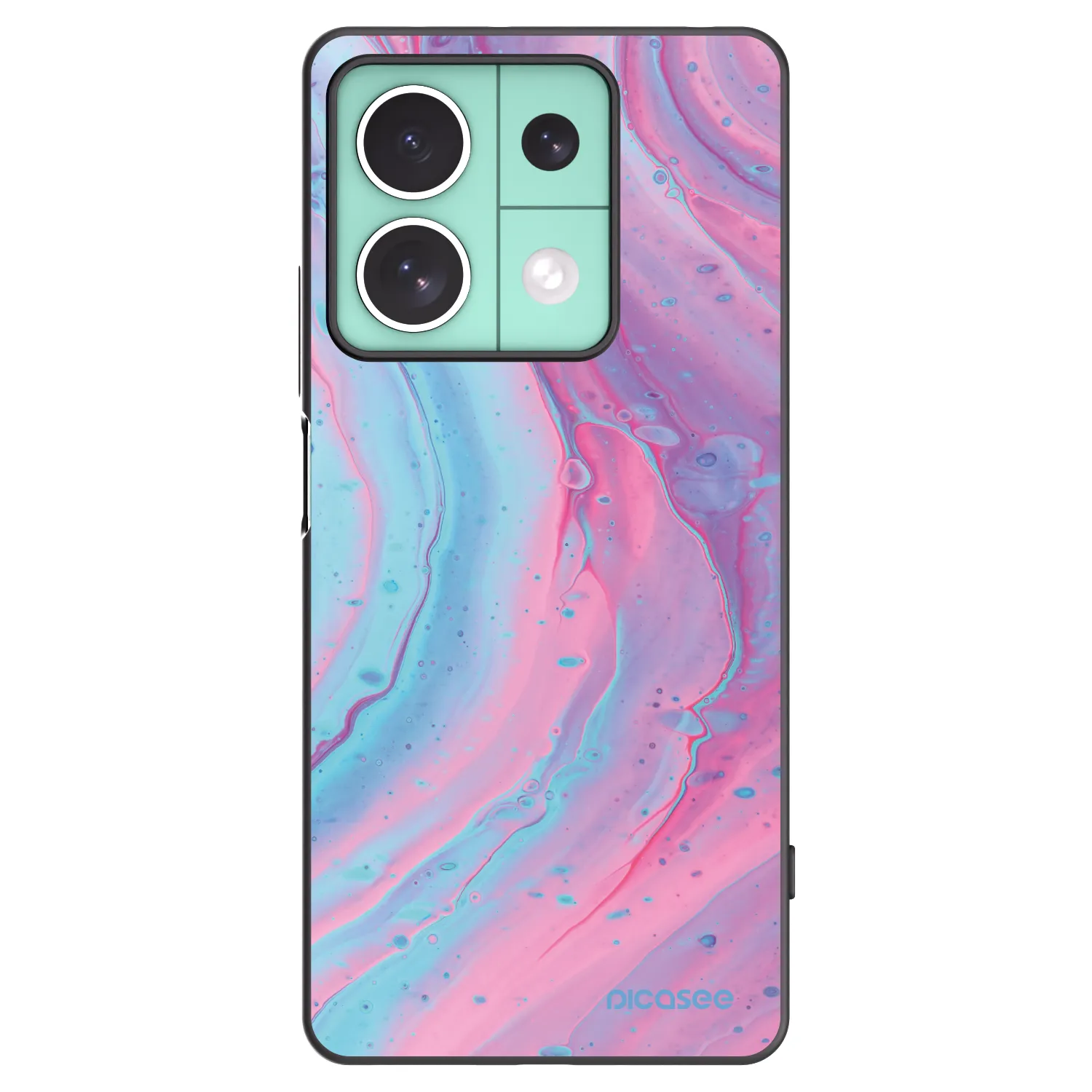 Picasee silikonski črni ovitek za Xiaomi Redmi Note 13 5G - Pink liquid