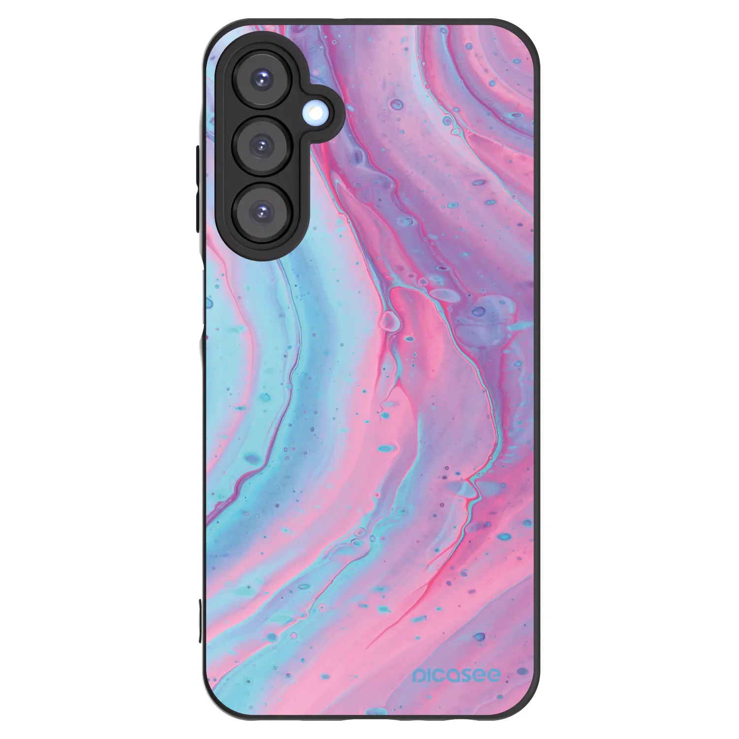 Picasee silikonski črni ovitek za Samsung Galaxy A25 A256B 5G - Pink liquid