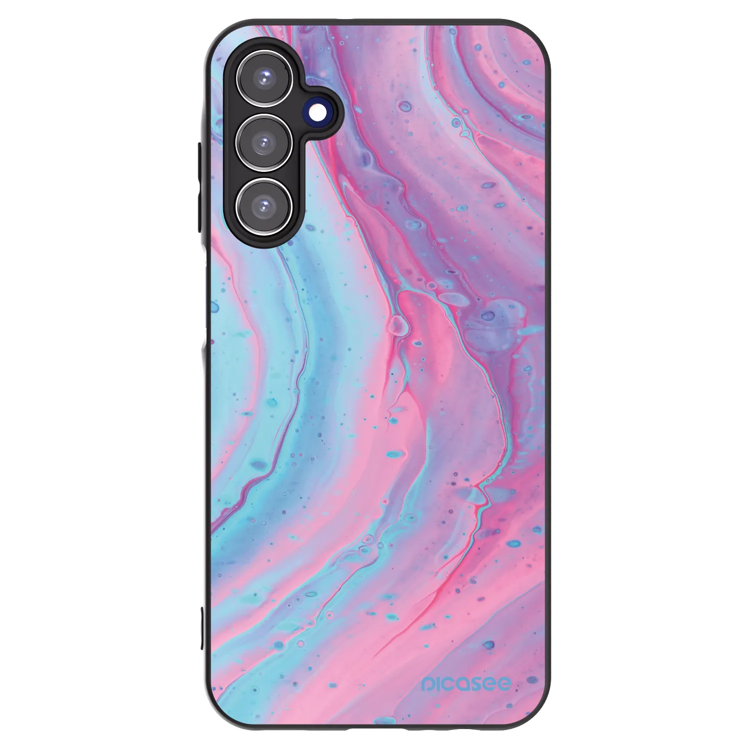 Picasee silikonski črni ovitek za Samsung Galaxy A15 A155F 4G - Pink liquid