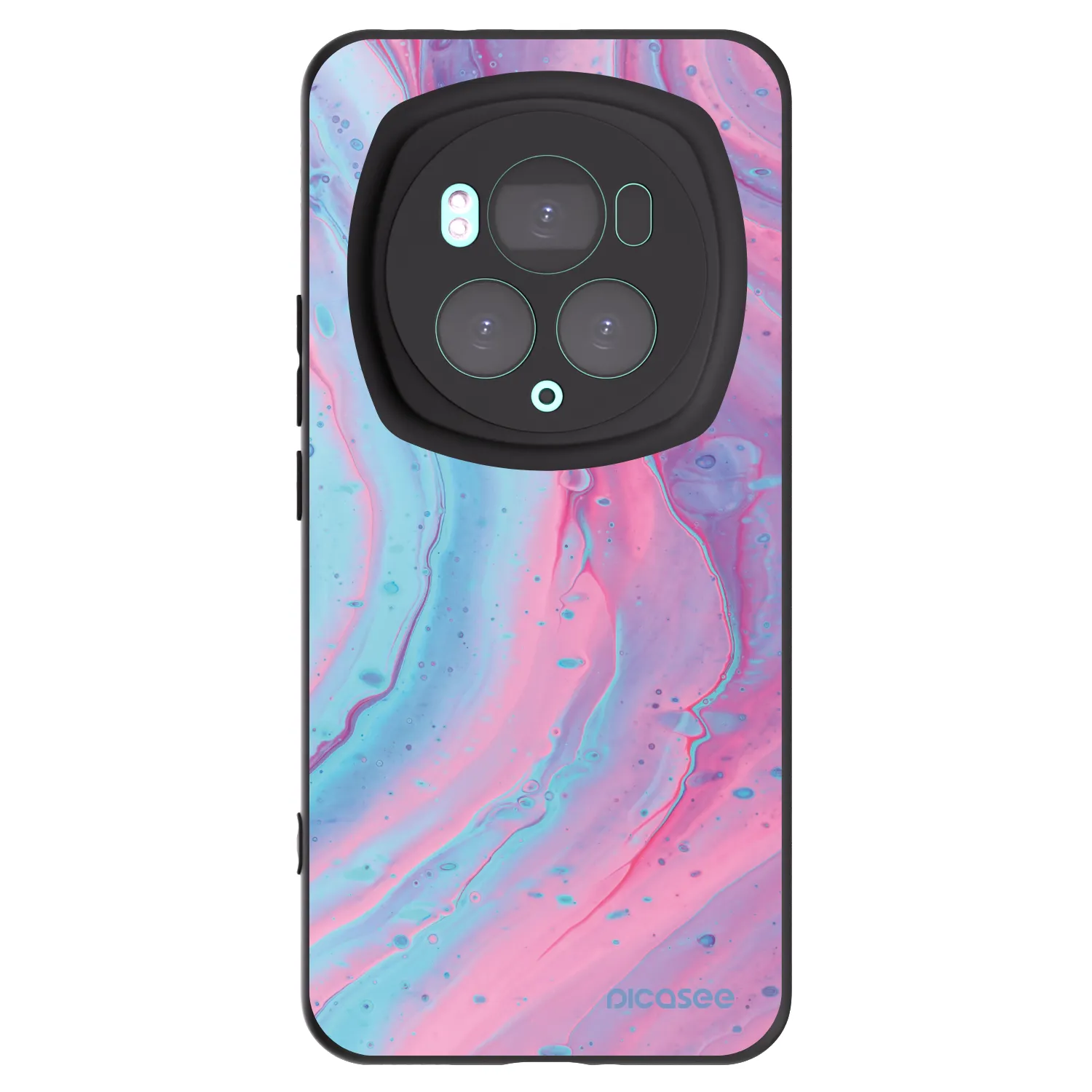 Picasee silikonski črni ovitek za Honor Magic6 Pro - Pink liquid