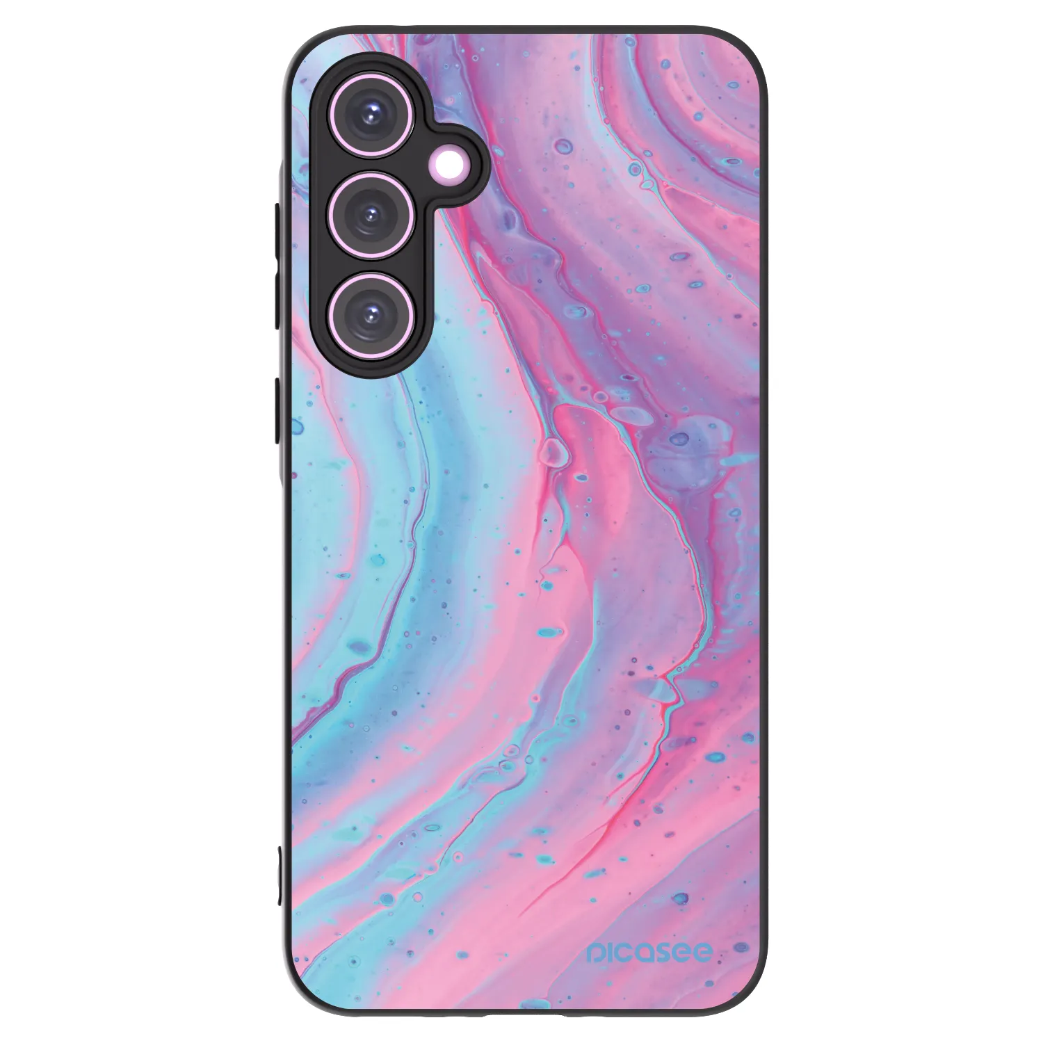 Picasee silikonski črni ovitek za Samsung Galaxy A35 5G A356B - Pink liquid