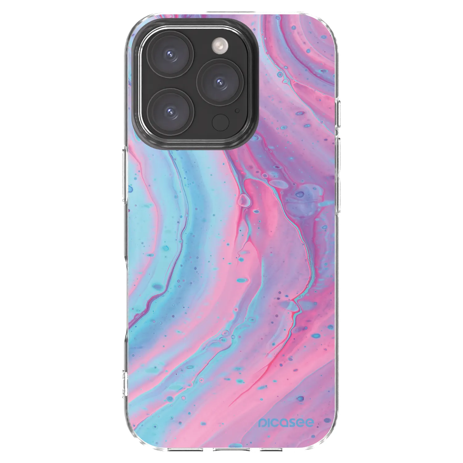 Picasee silikonski prozorni ovitek za Apple iPhone 16 Pro - Pink liquid
