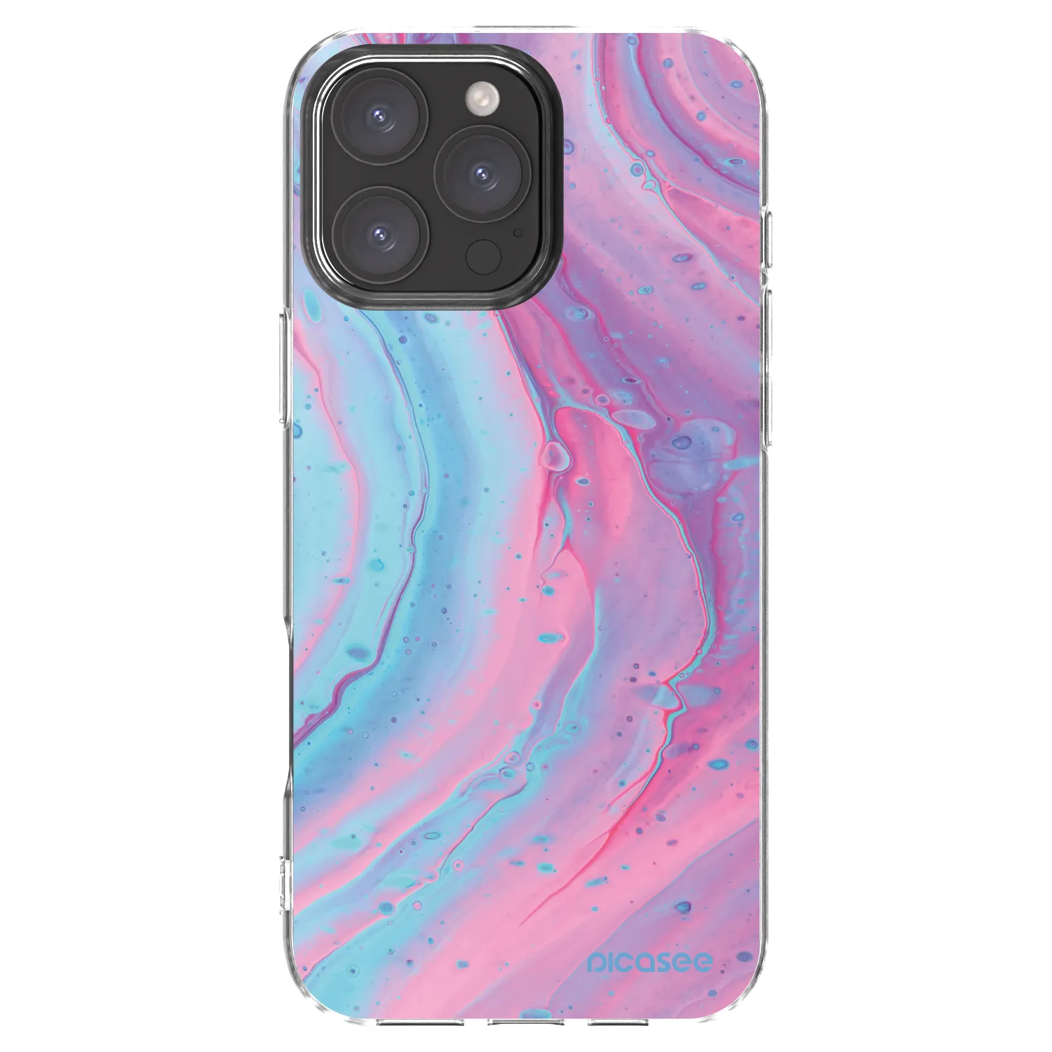Picasee silikonski prozorni ovitek za Apple iPhone 16 Pro Max - Pink liquid