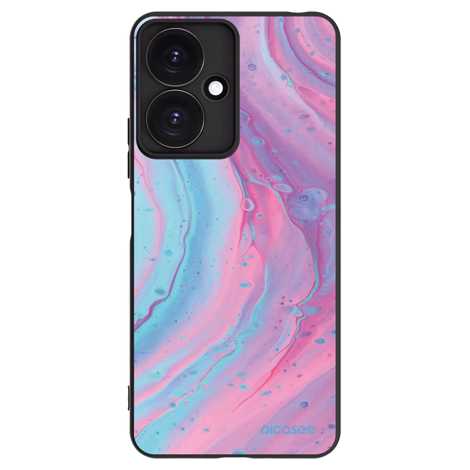 Picasee silikonski črni ovitek za Xiaomi Redmi 13C 5G - Pink liquid