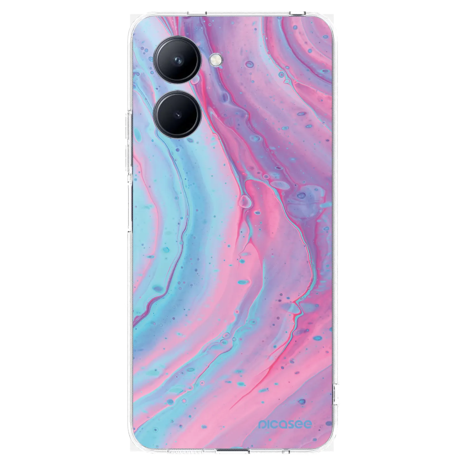 Picasee silikonski prozorni ovitek za Realme C33 (2023) - Pink liquid