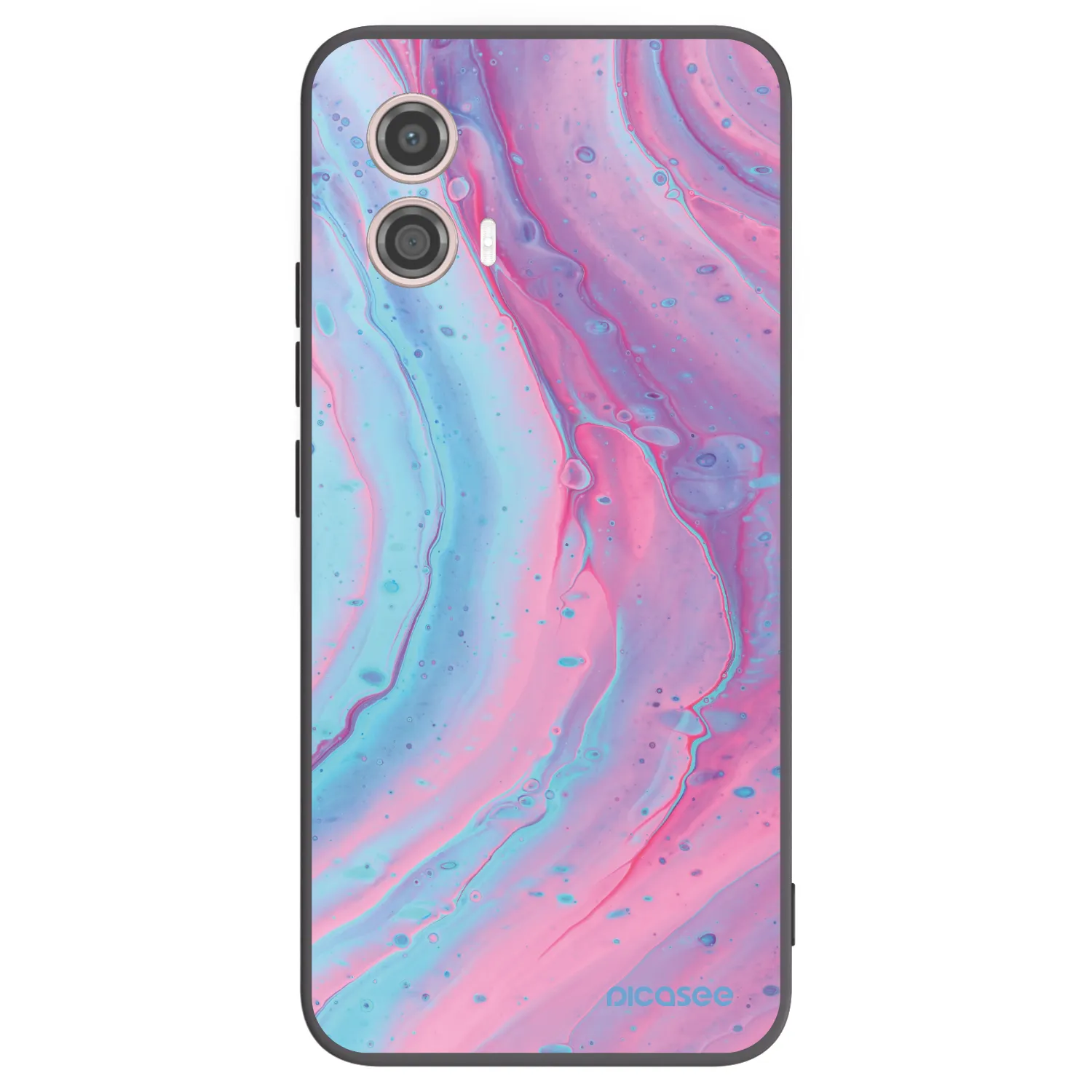 Picasee silikonski črni ovitek za Motorola Moto G53 5G - Pink liquid