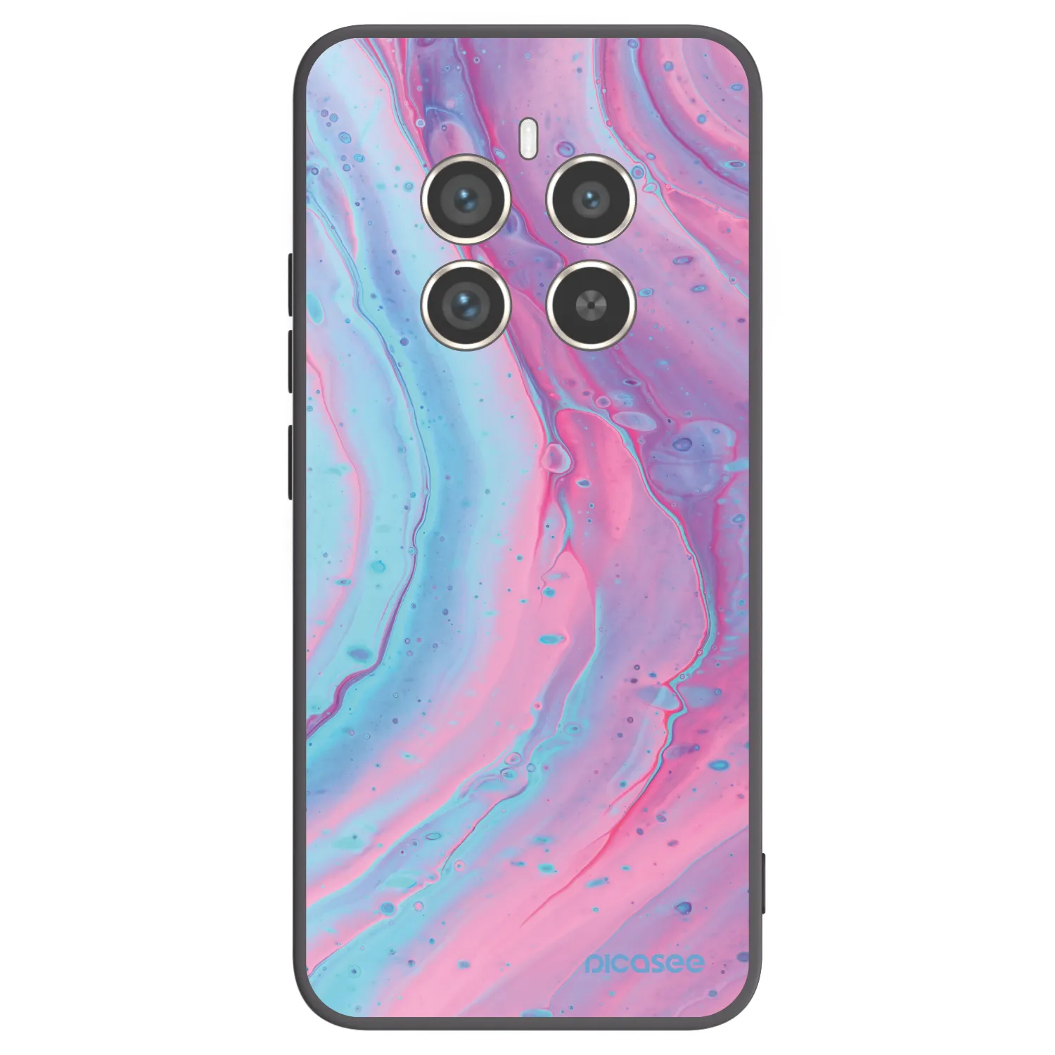 Picasee silikonski črni ovitek za Realme 12 Pro 5G - Pink liquid