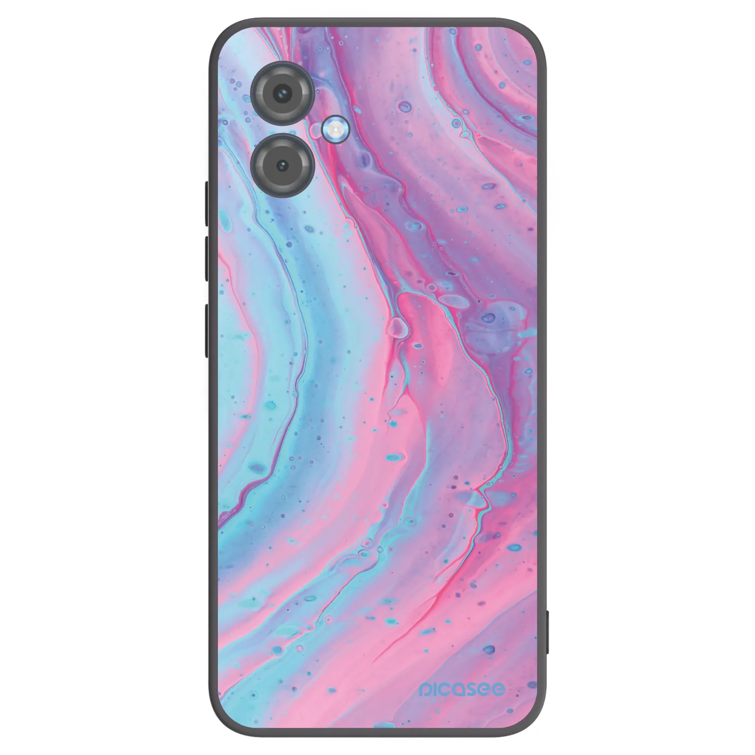 Picasee silikonski črni ovitek za Motorola Moto G14 - Pink liquid