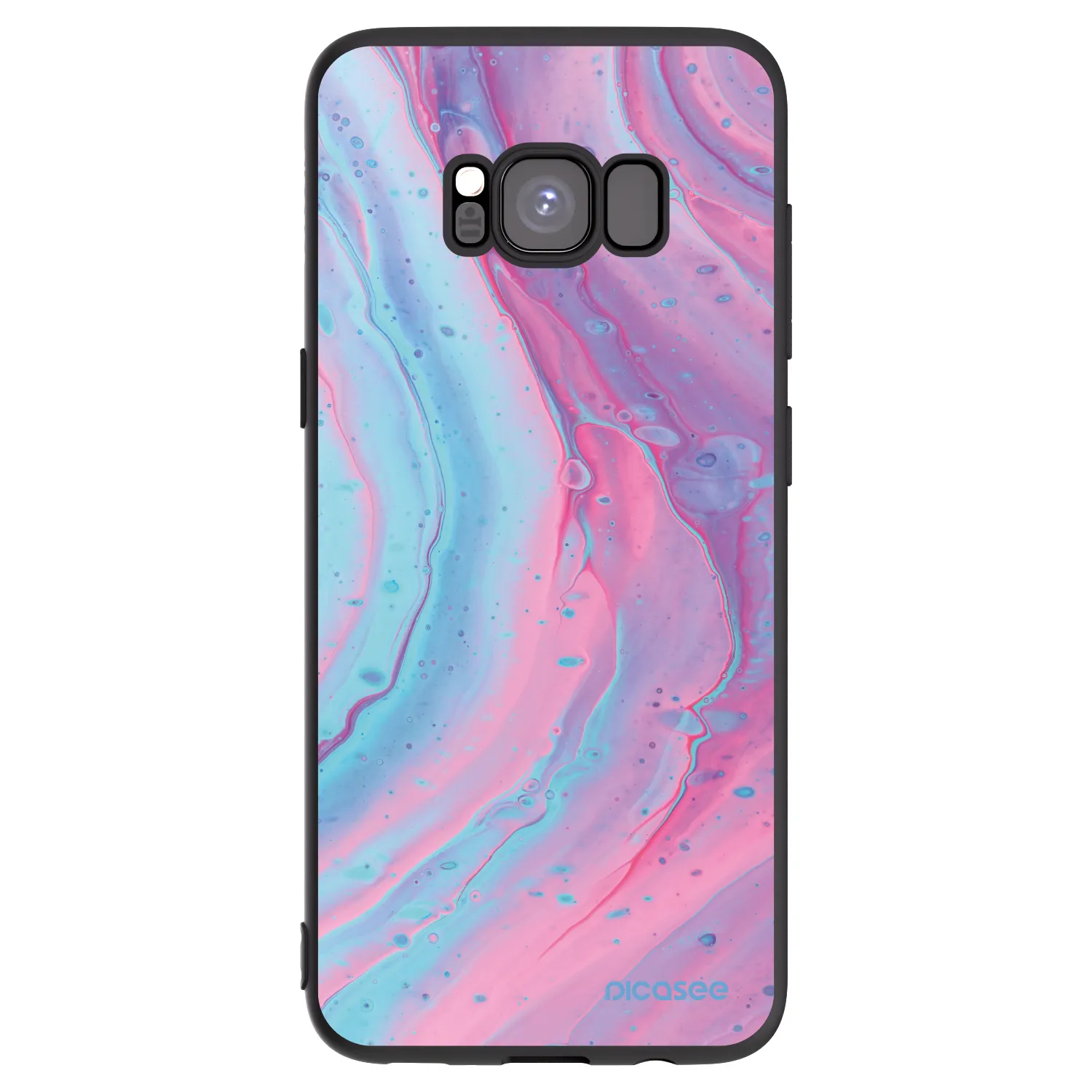 Picasee silikonski črni ovitek za Samsung Galaxy S8 G950F - Pink liquid