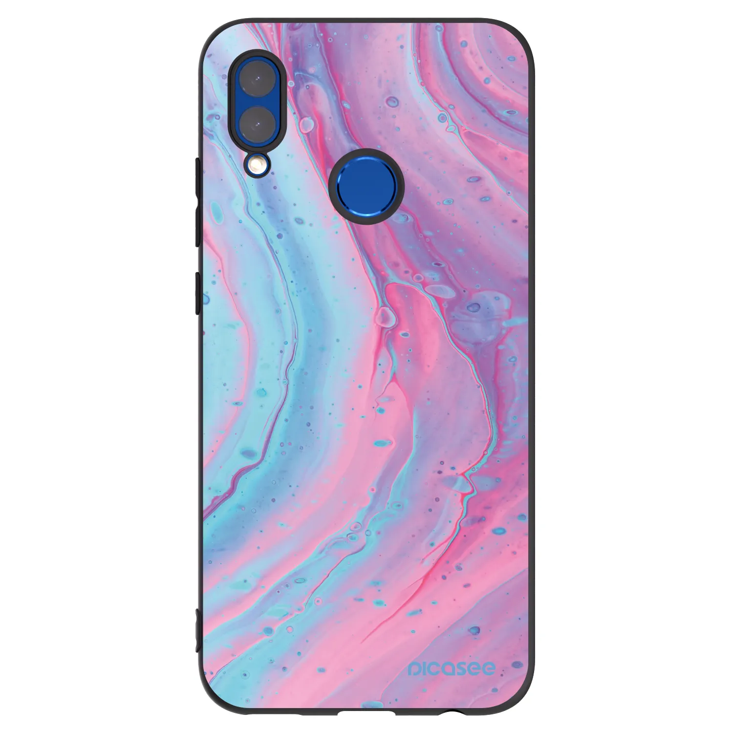 Picasee silikonski črni ovitek za Huawei P Smart 2019 - Pink liquid