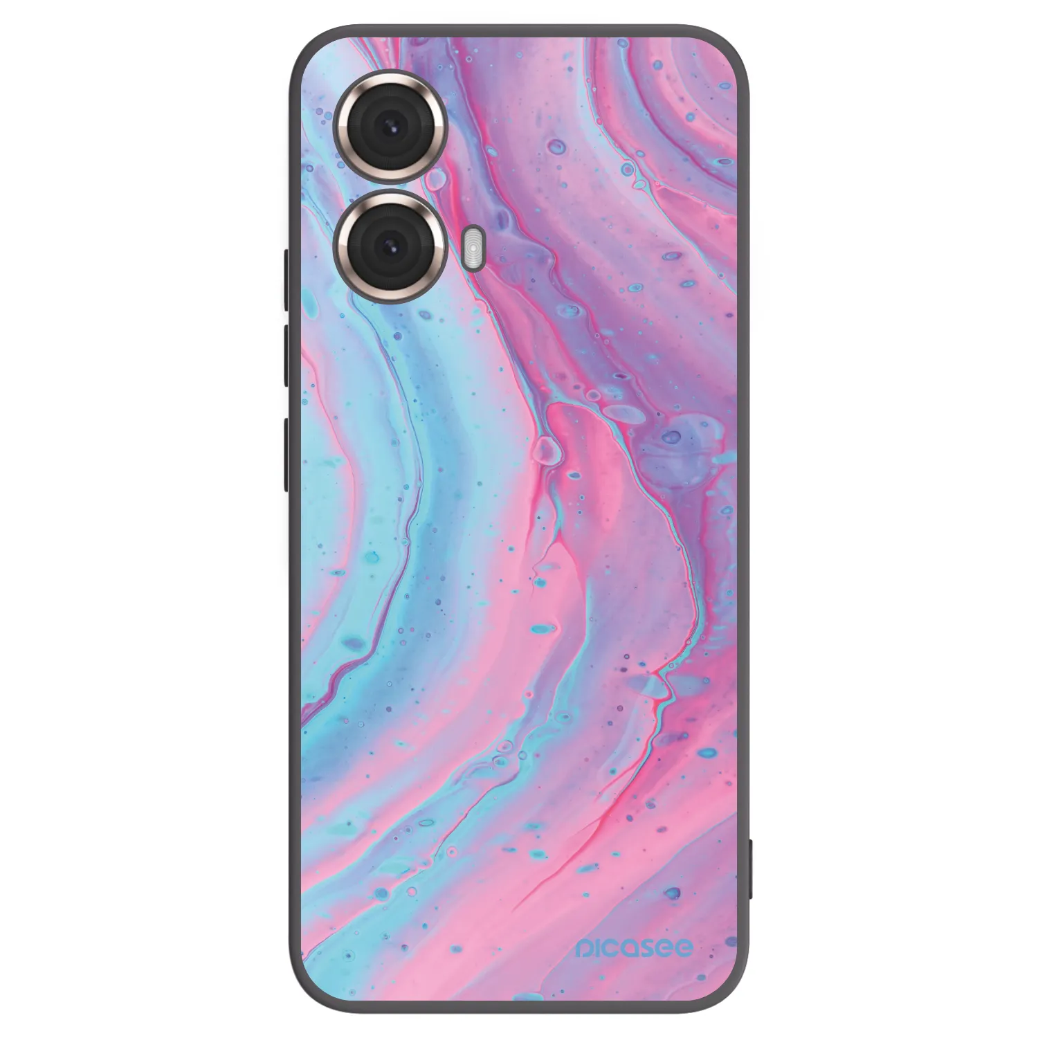 Picasee silikonski črni ovitek za Motorola Moto G85 - Pink liquid