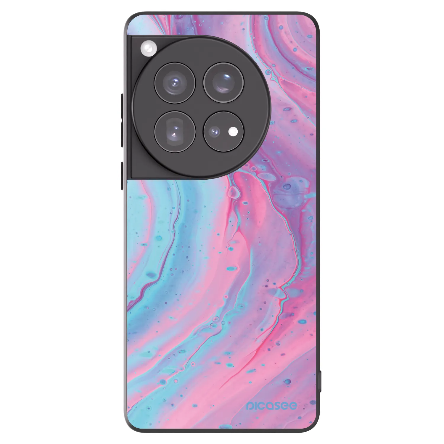 Picasee silikonski črni ovitek za OnePlus 12 5G - Pink liquid