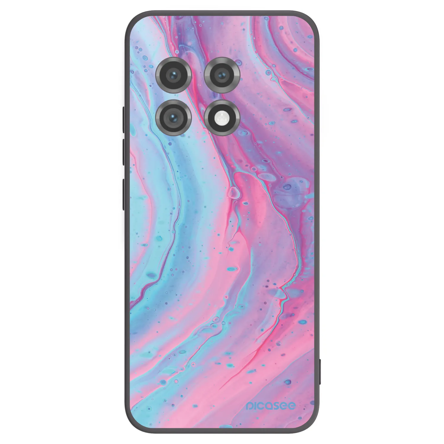 Picasee silikonski črni ovitek za OnePlus 11 5G - Pink liquid