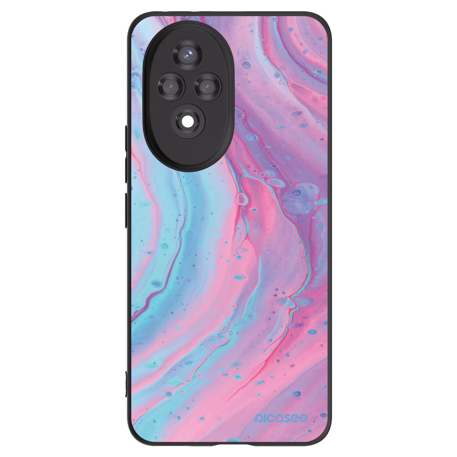 Picasee silikonski črni ovitek za Honor 200 Pro 5G - Pink liquid