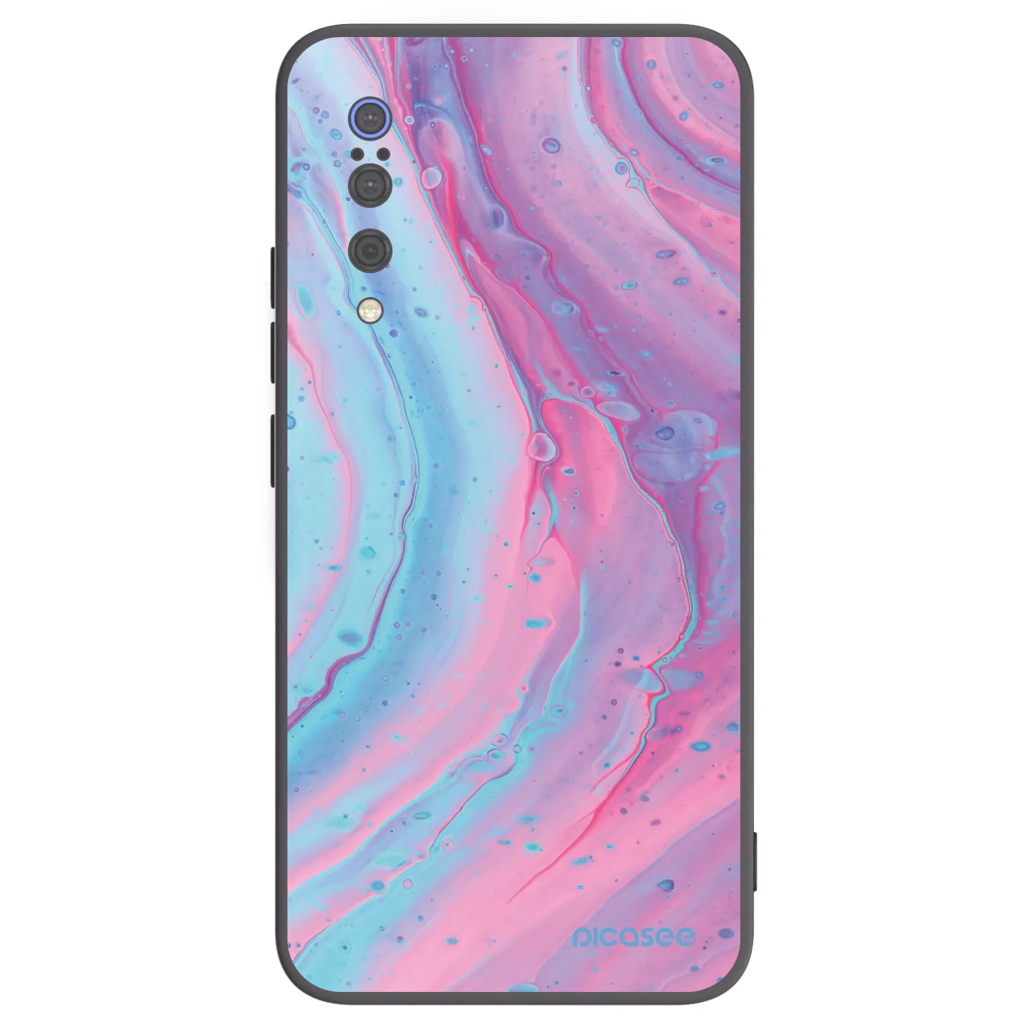 Picasee silikonski črni ovitek za Xiaomi Mi 9 - Pink liquid