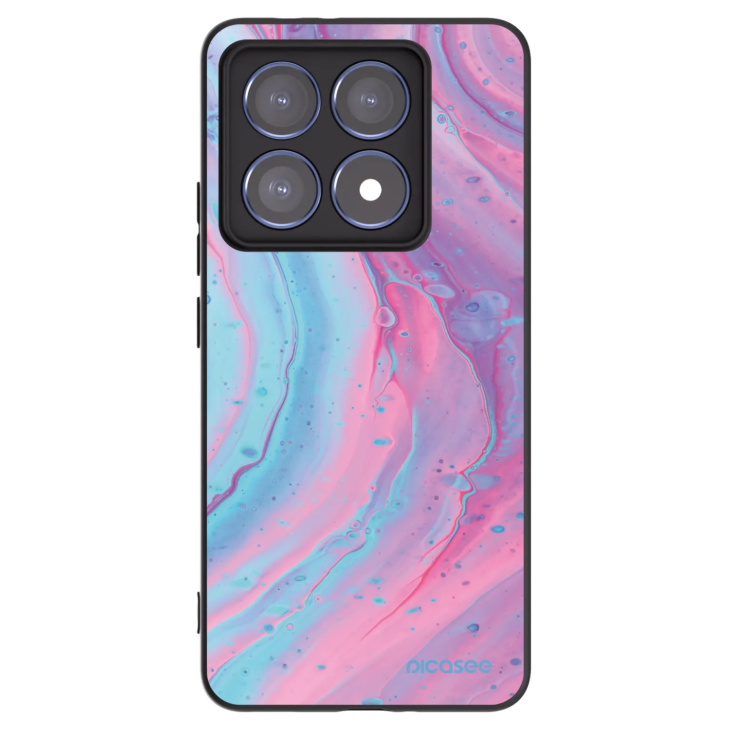 Picasee silikonski črni ovitek za Xiaomi 14T Pro - Pink liquid