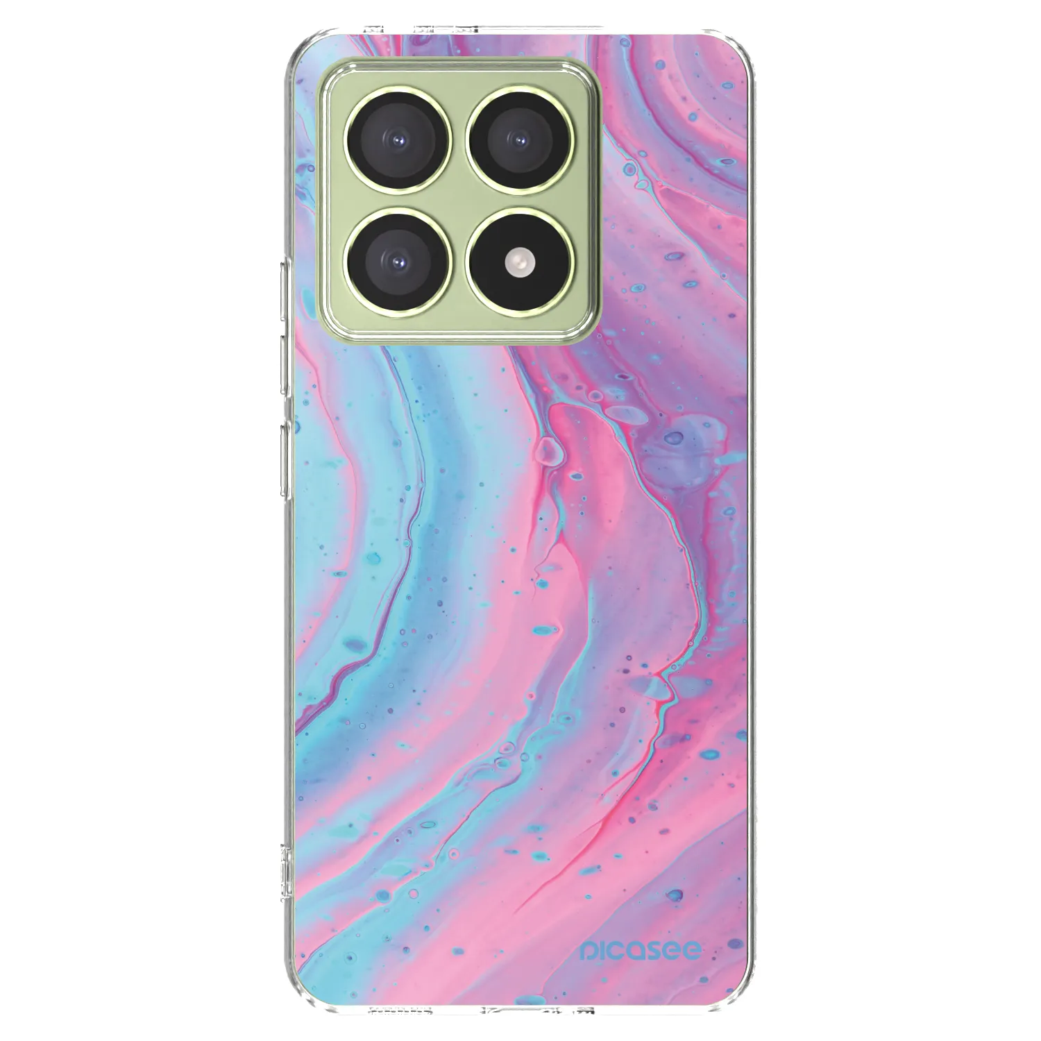 Picasee silikonski prozorni ovitek za Xiaomi 14T - Pink liquid