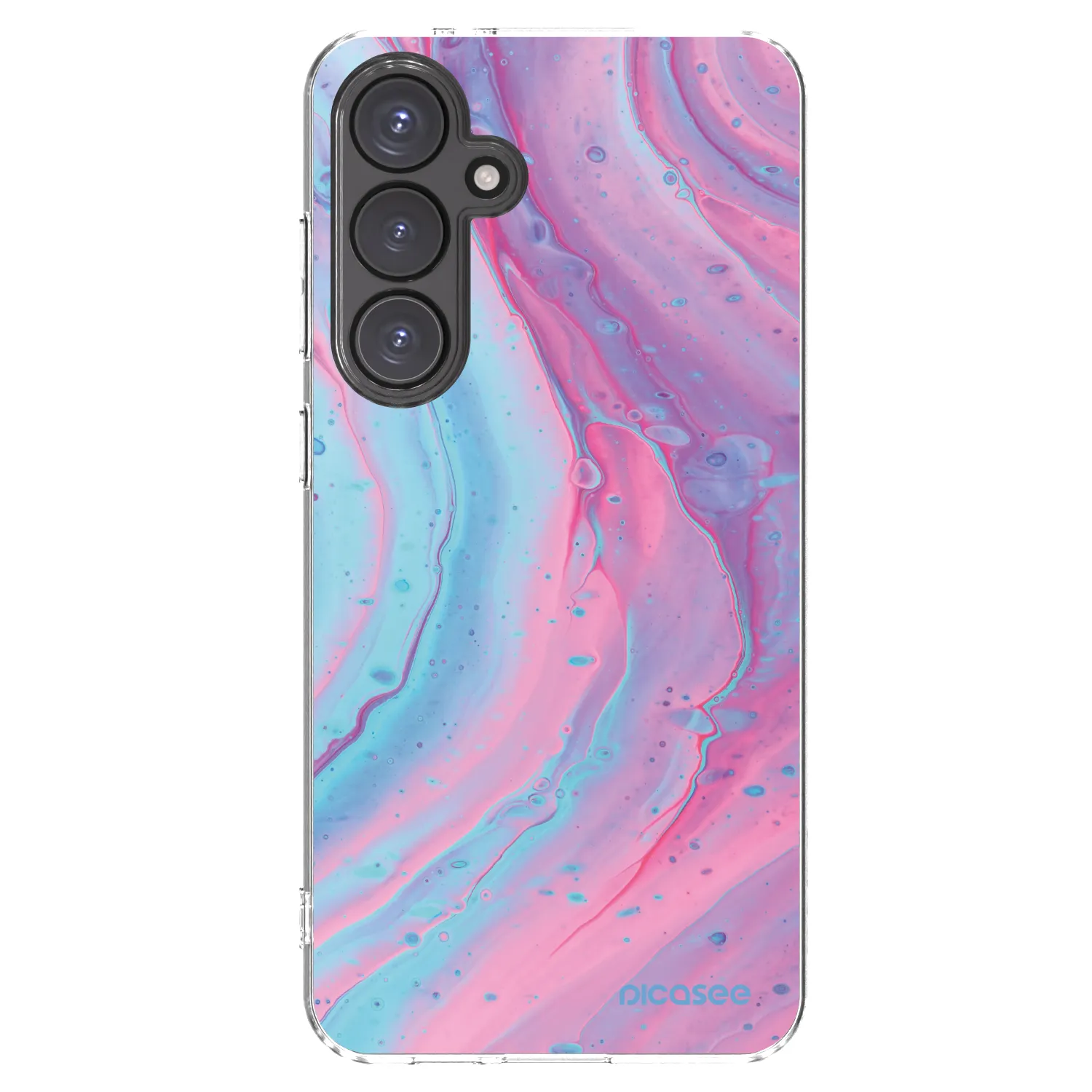 Picasee silikonski prozorni ovitek za Samsung Galaxy S24 FE S721B - Pink liquid