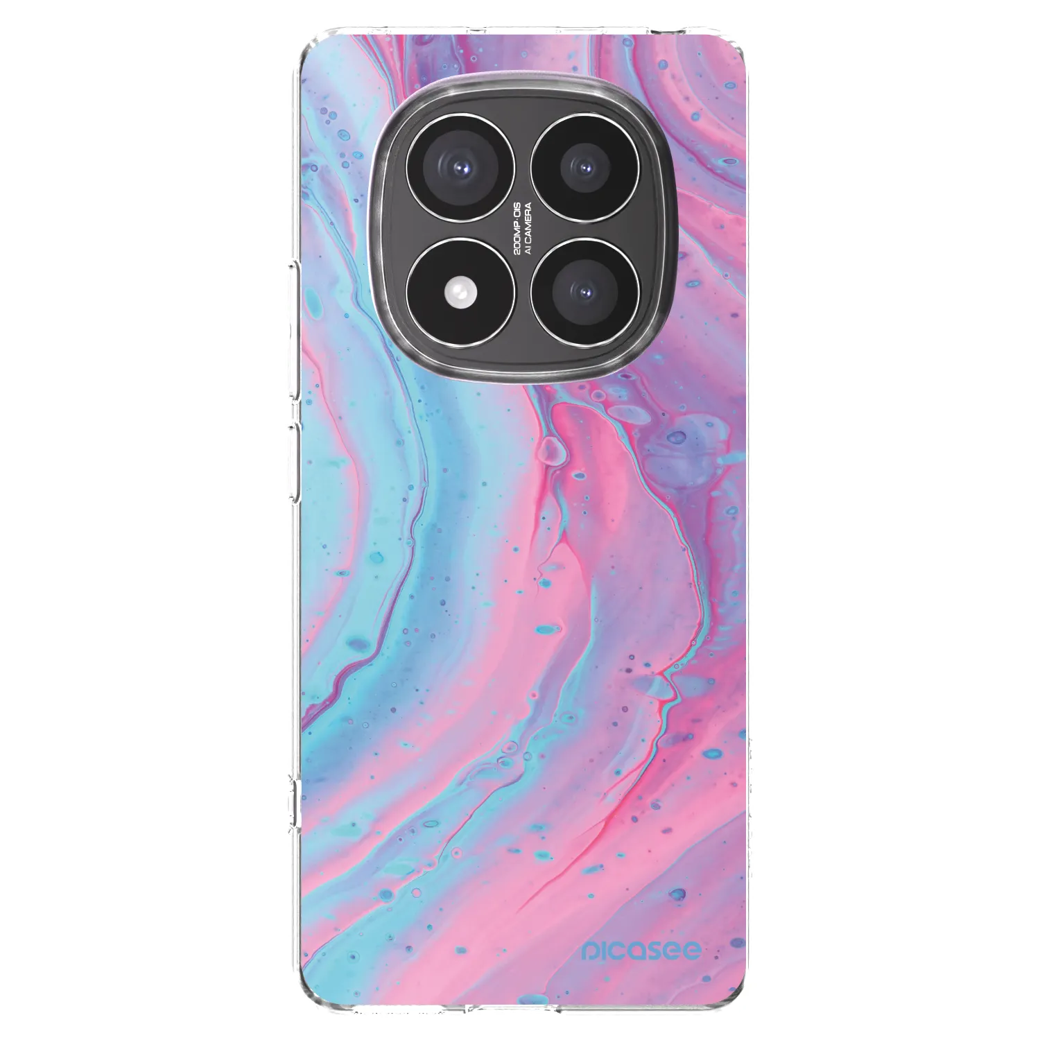 Picasee silikonski prozorni ovitek za Xiaomi Redmi Note 14 Pro+ 5G - Pink liquid