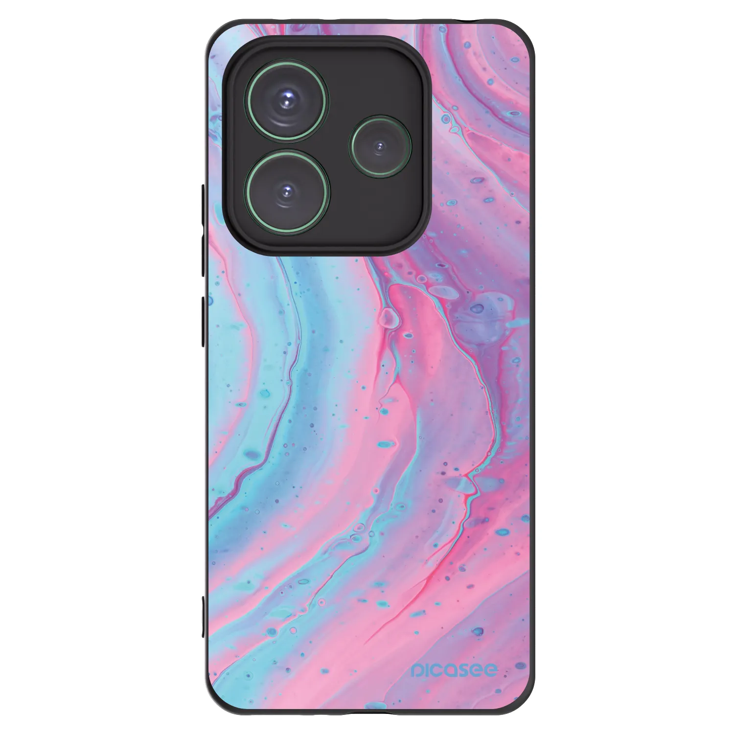Picasee silikonski črni ovitek za Xiaomi Redmi Note 14 5G - Pink liquid