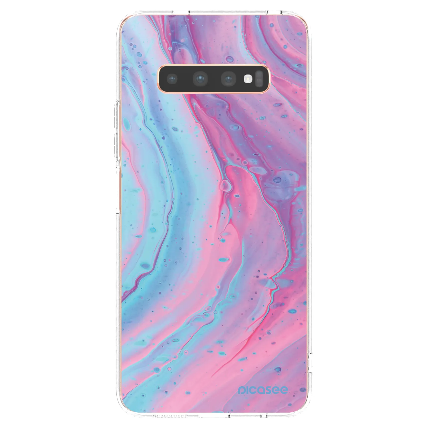 Picasee silikonski prozorni ovitek za Samsung Galaxy S10 Plus G975 - Pink liquid