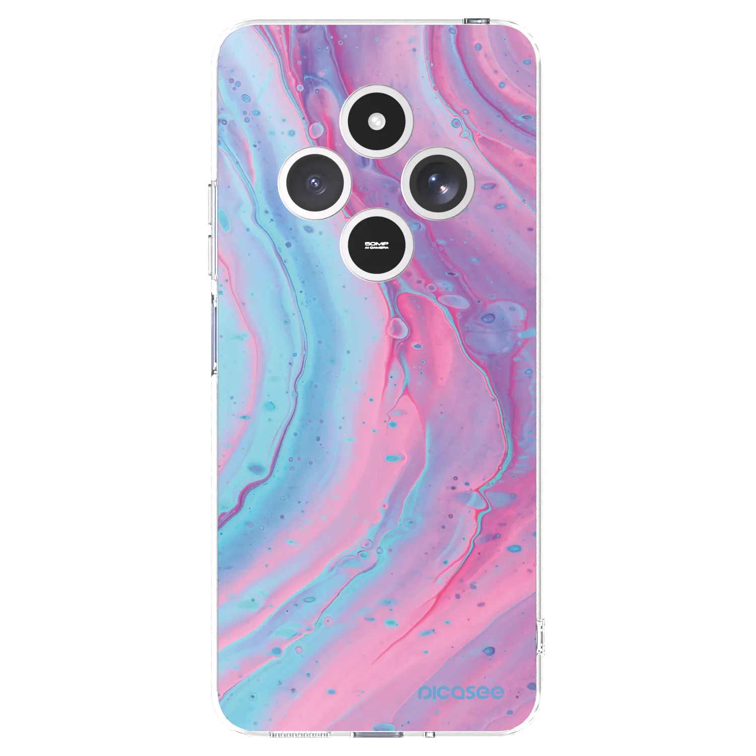 Picasee silikonski prozorni ovitek za Xiaomi Redmi 14C - Pink liquid
