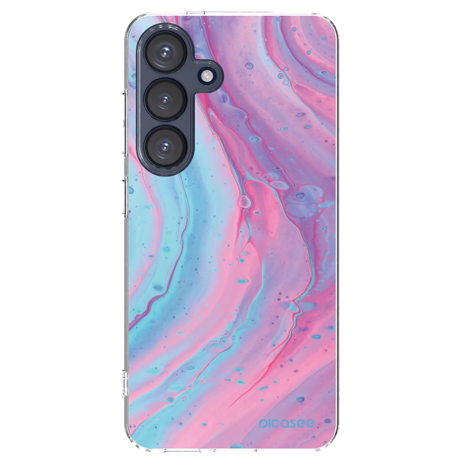 Picasee silikonski prozorni ovitek za Samsung Galaxy S25 5G - Pink liquid