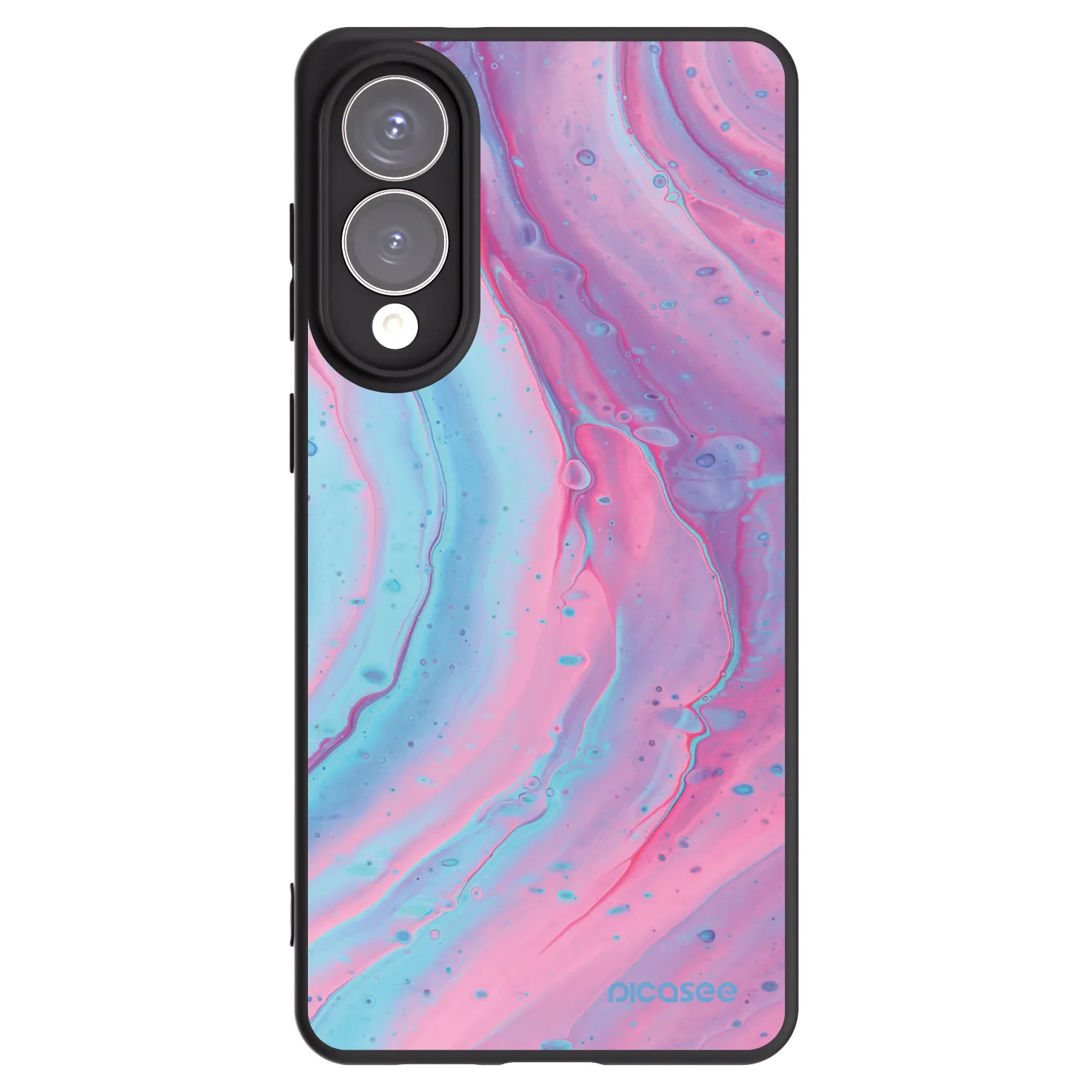 Picasee silikonski črni ovitek za Samsung Galaxy S25 Edge 5G - Pink liquid