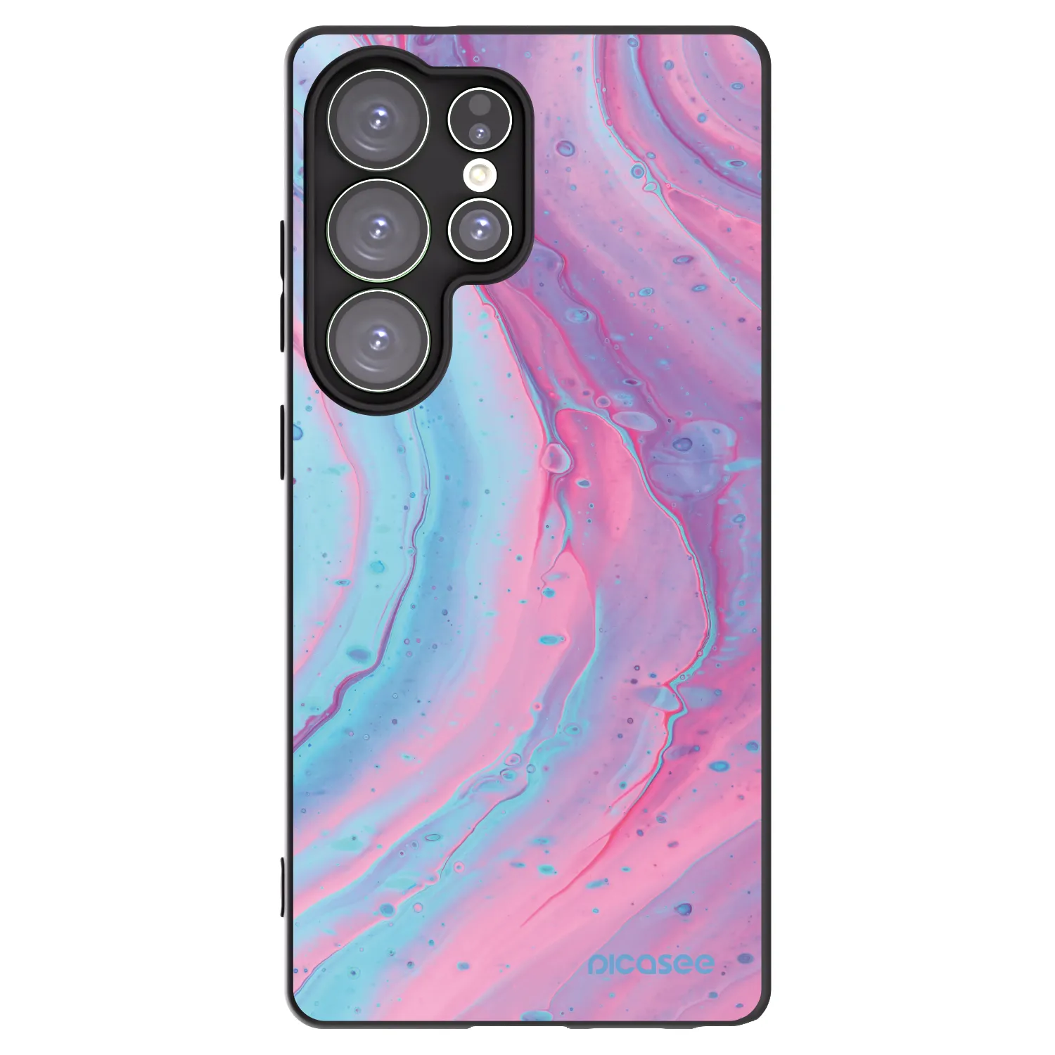 Picasee silikonski črni ovitek za Samsung Galaxy S25 Ultra 5G - Pink liquid