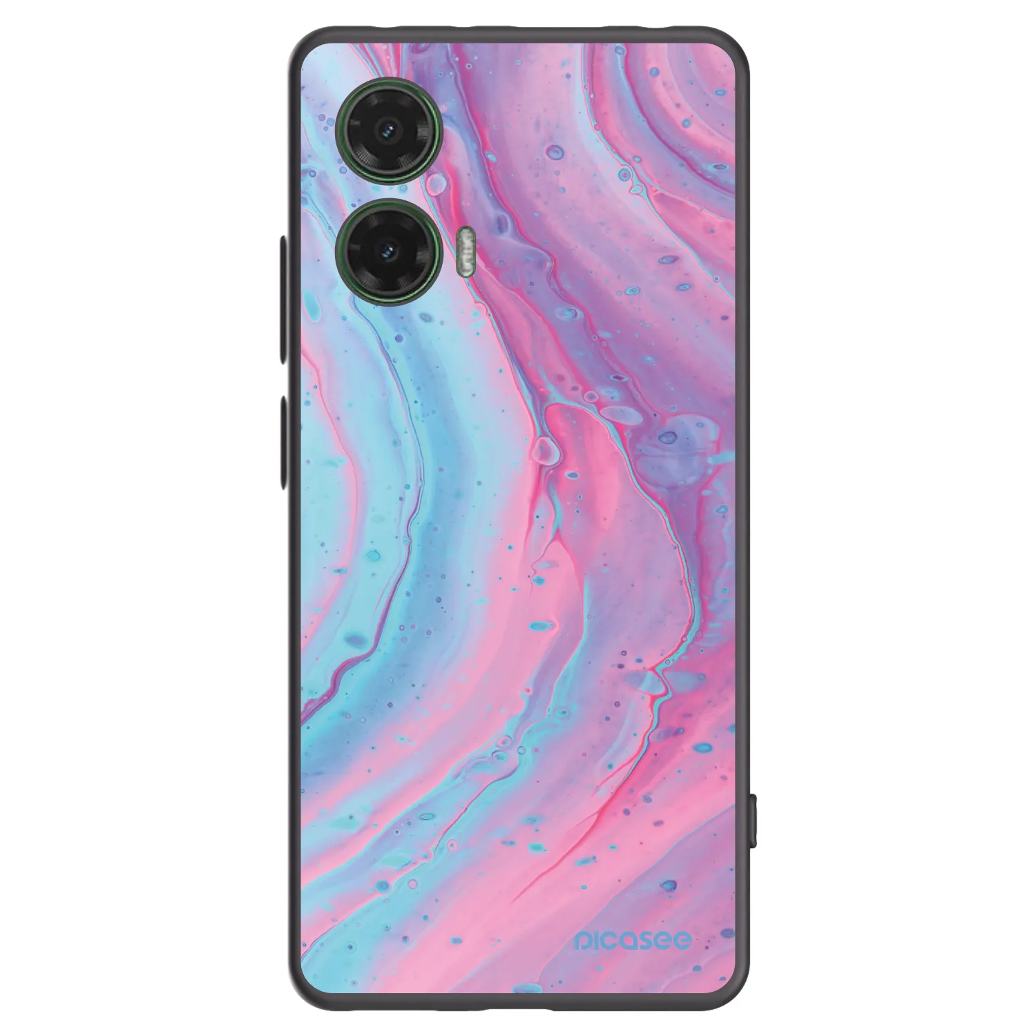 Picasee silikonski črni ovitek za Motorola Moto G35 5G - Pink liquid
