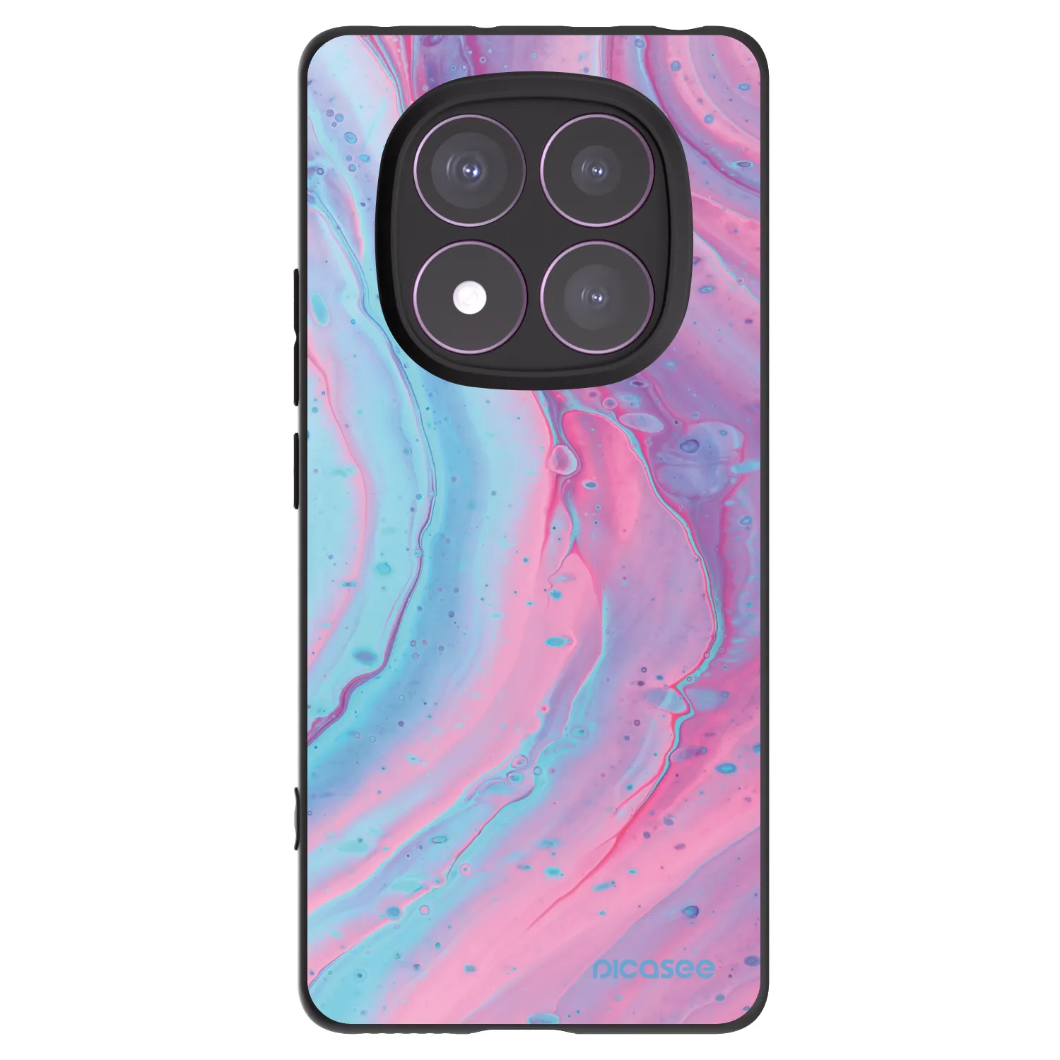 Picasee silikonski črni ovitek za Xiaomi Redmi Note 14 Pro 4G - Pink liquid