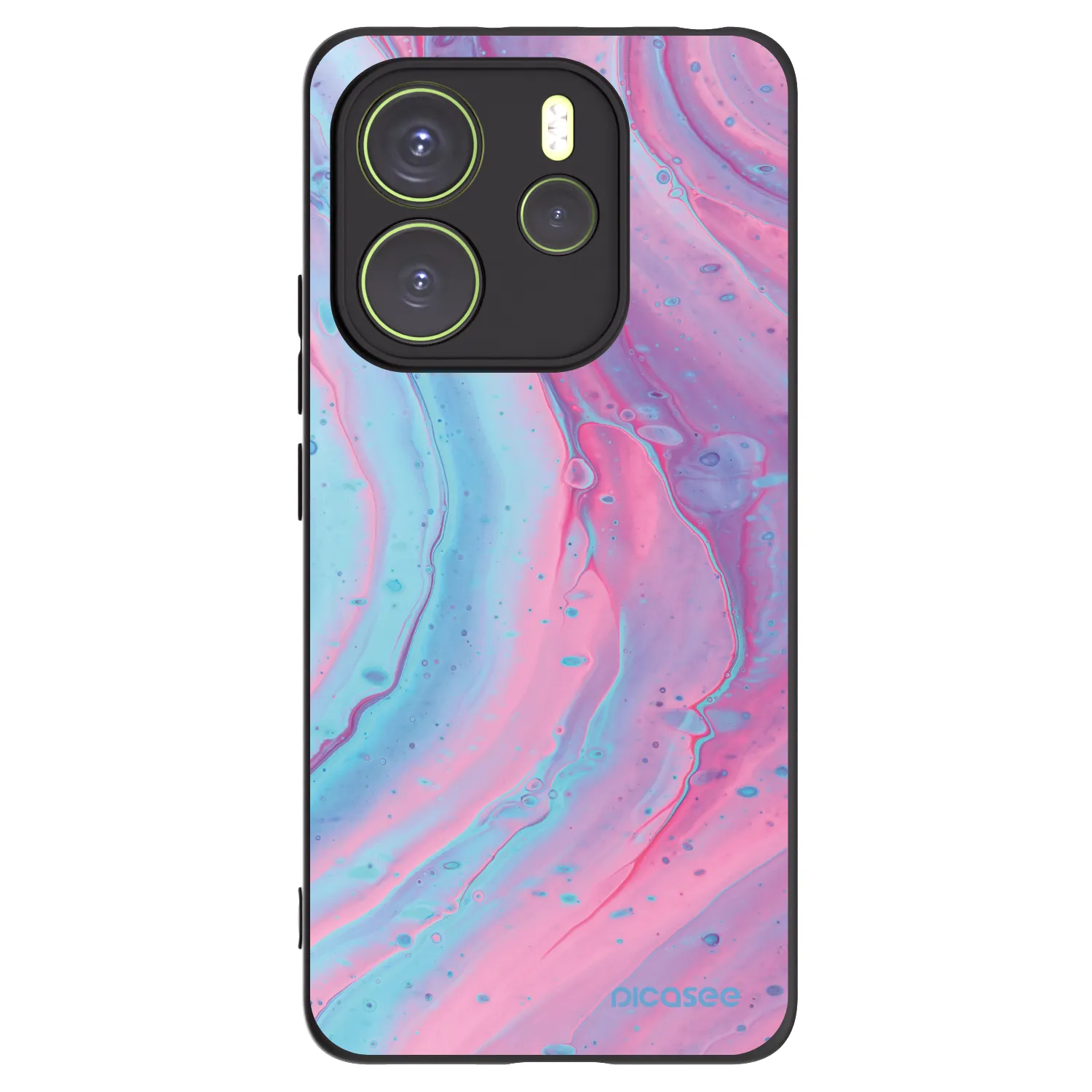 Picasee silikonski črni ovitek za Xiaomi Redmi Note 14 4G - Pink liquid