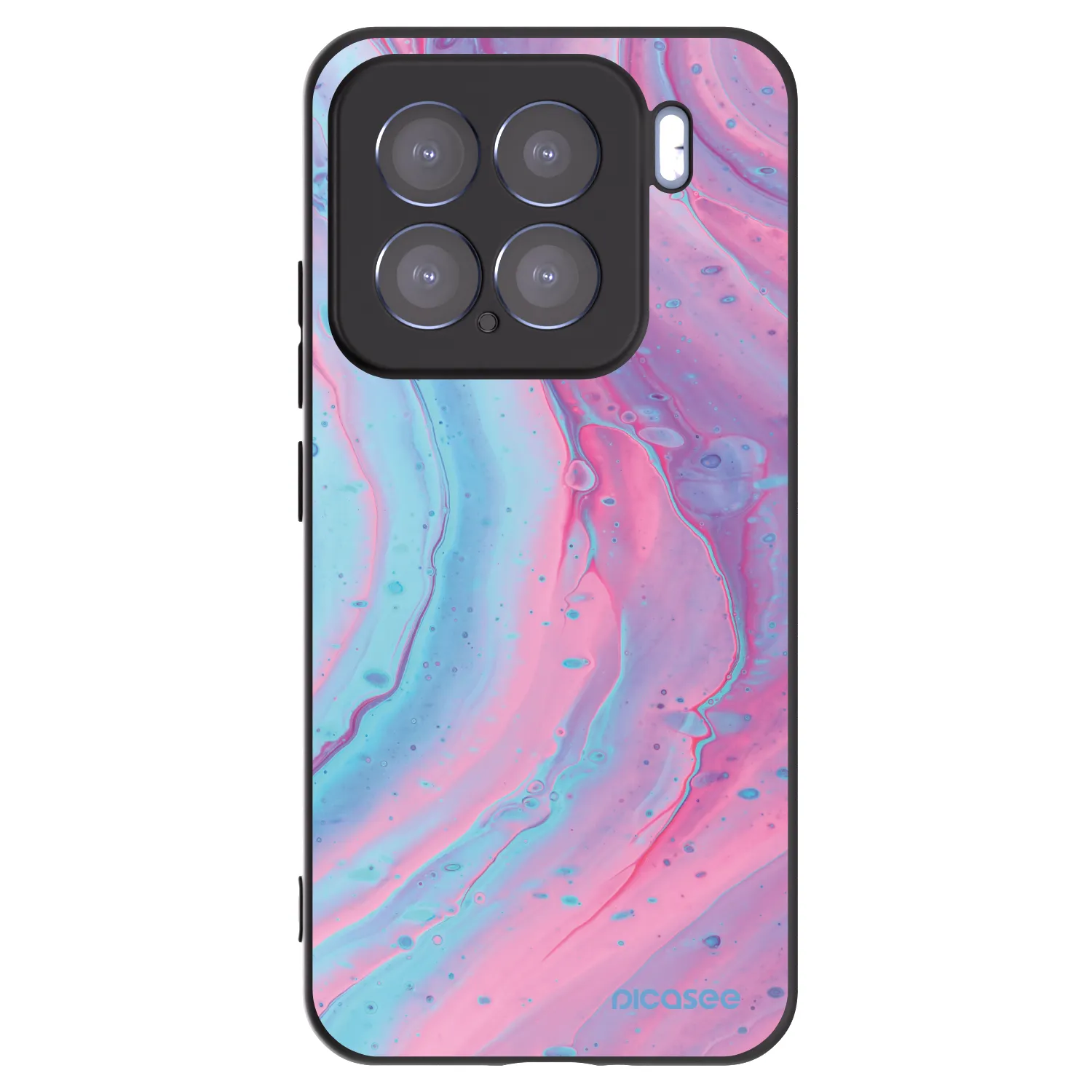 Picasee silikonski črni ovitek za Xiaomi 15 - Pink liquid