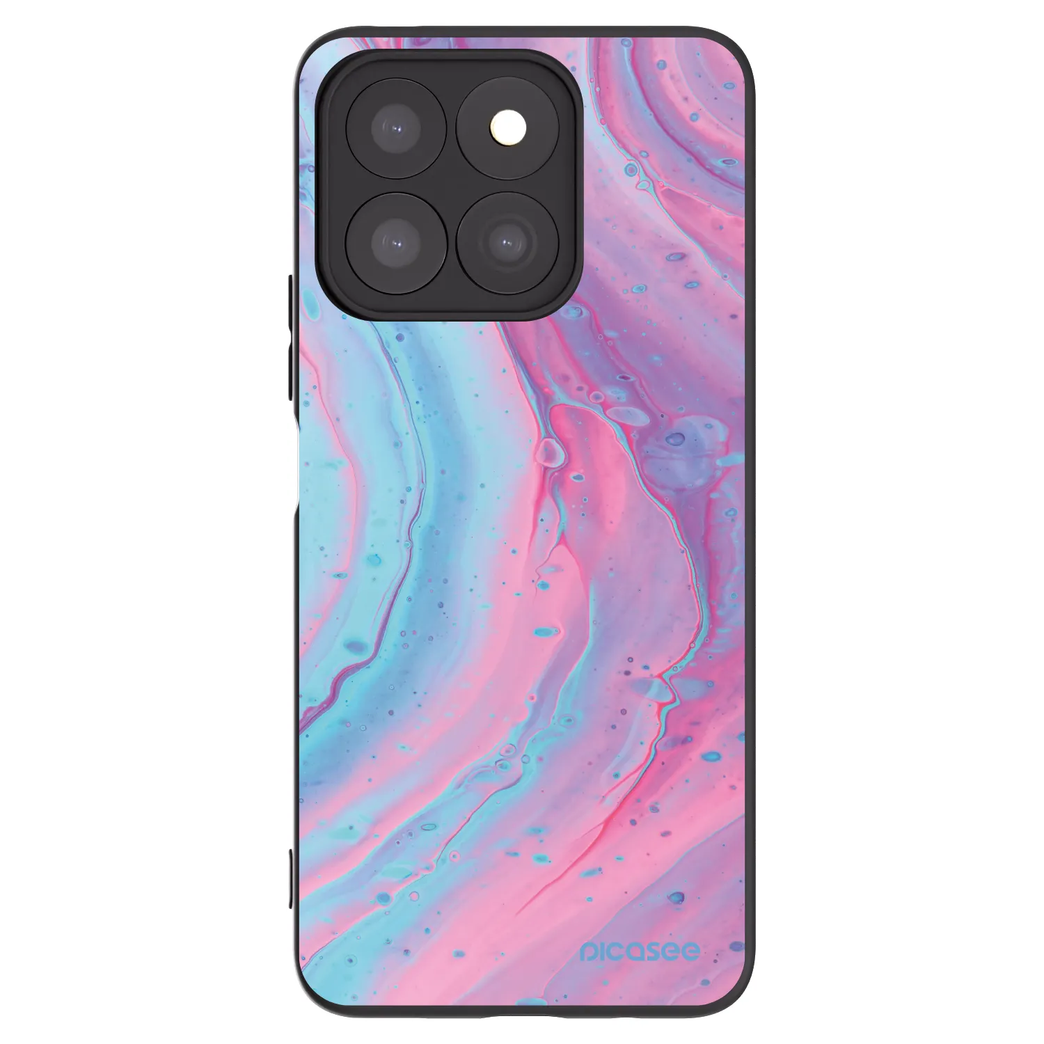 Picasee silikonski črni ovitek za Honor X8c - Pink liquid