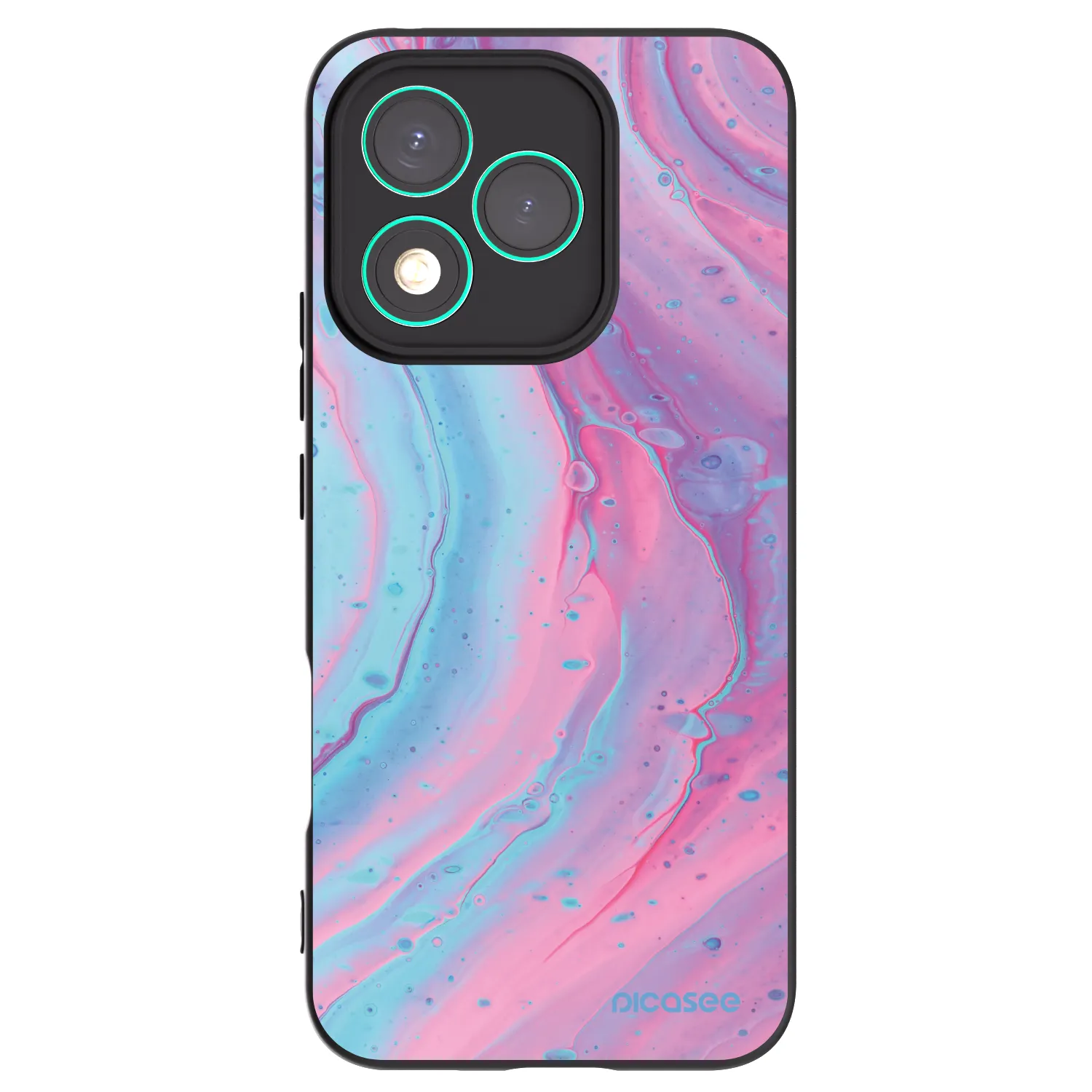 Picasee silikonski črni ovitek za Honor 400 Lite 5G - Pink liquid