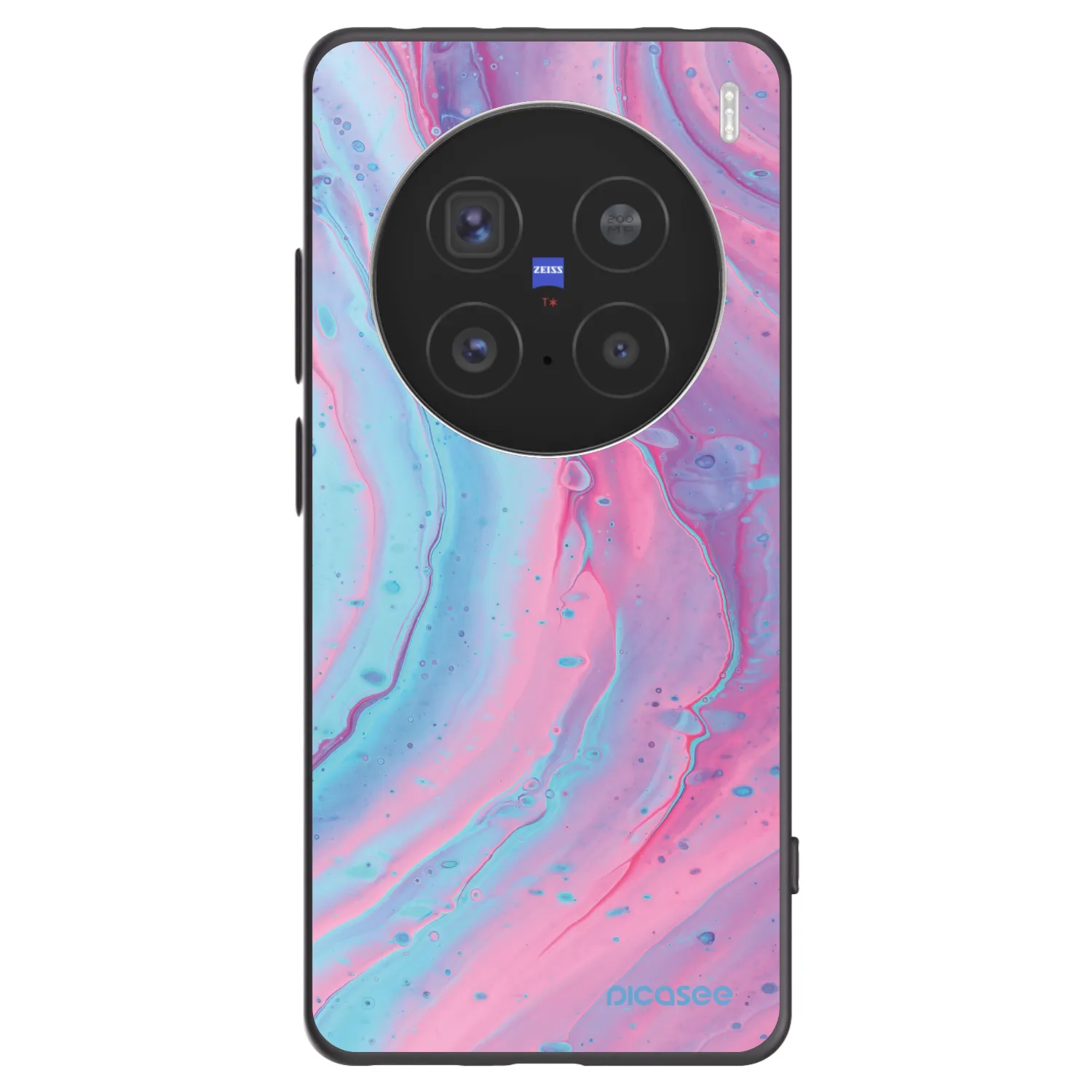 Picasee silikonski črni ovitek za Vivo X200 Pro - Pink liquid