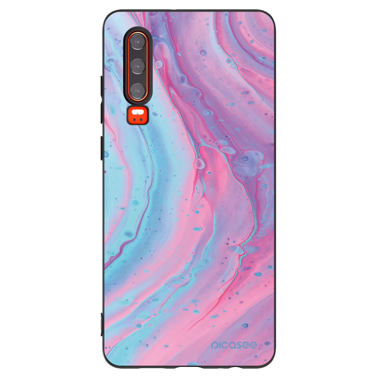 Picasee silikonski črni ovitek za Huawei P30 - Pink liquid