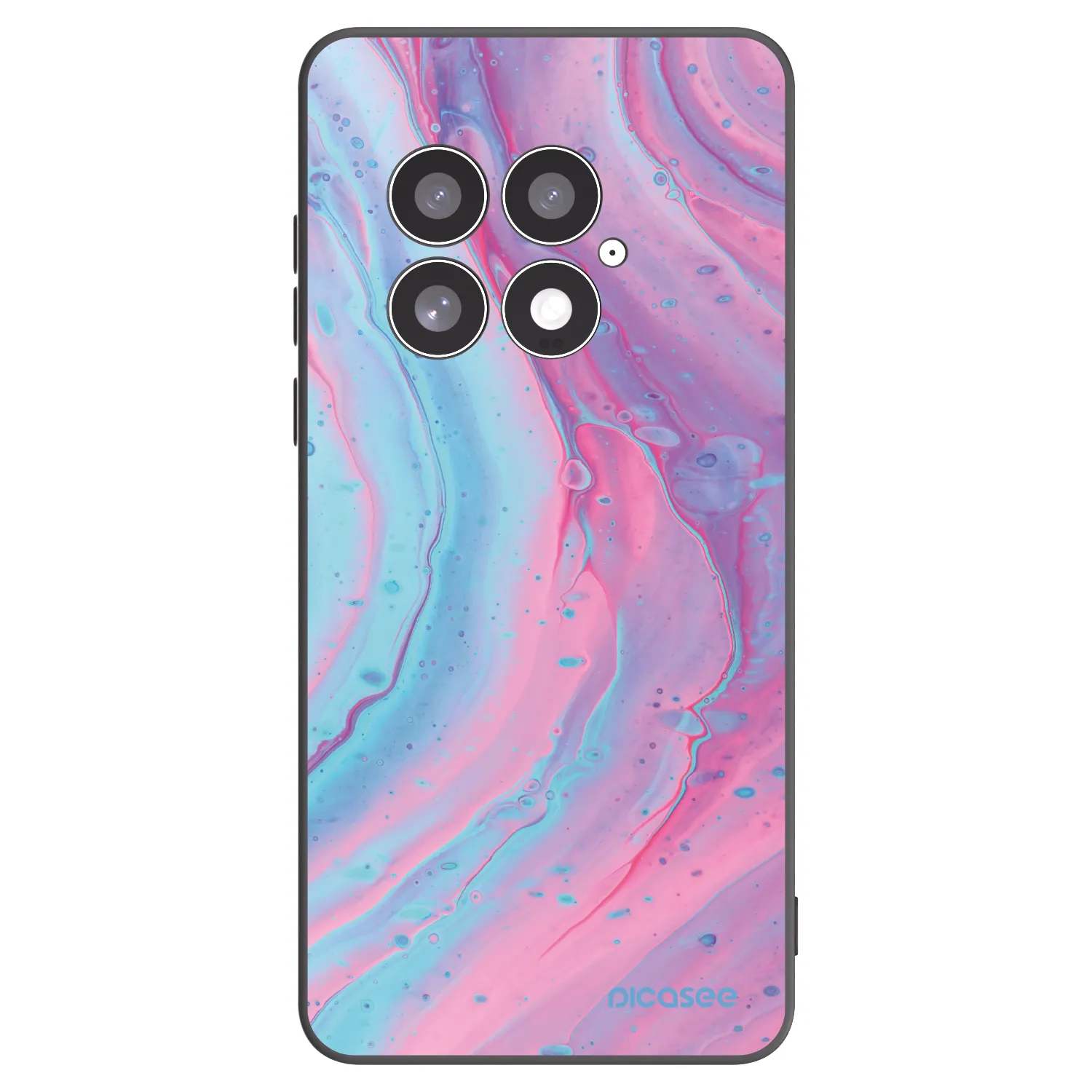 Picasee silikonski črni ovitek za OnePlus 13 5G - Pink liquid