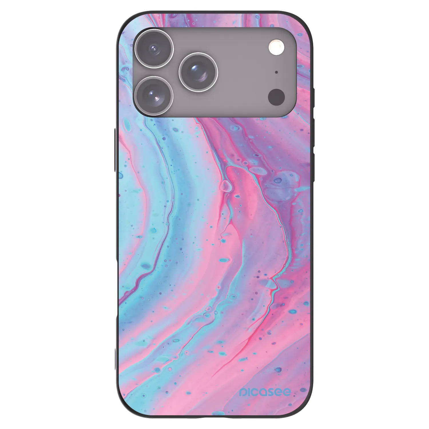 Picasee silikonski črni ovitek za Apple iPhone 17 Pro Max - Pink liquid