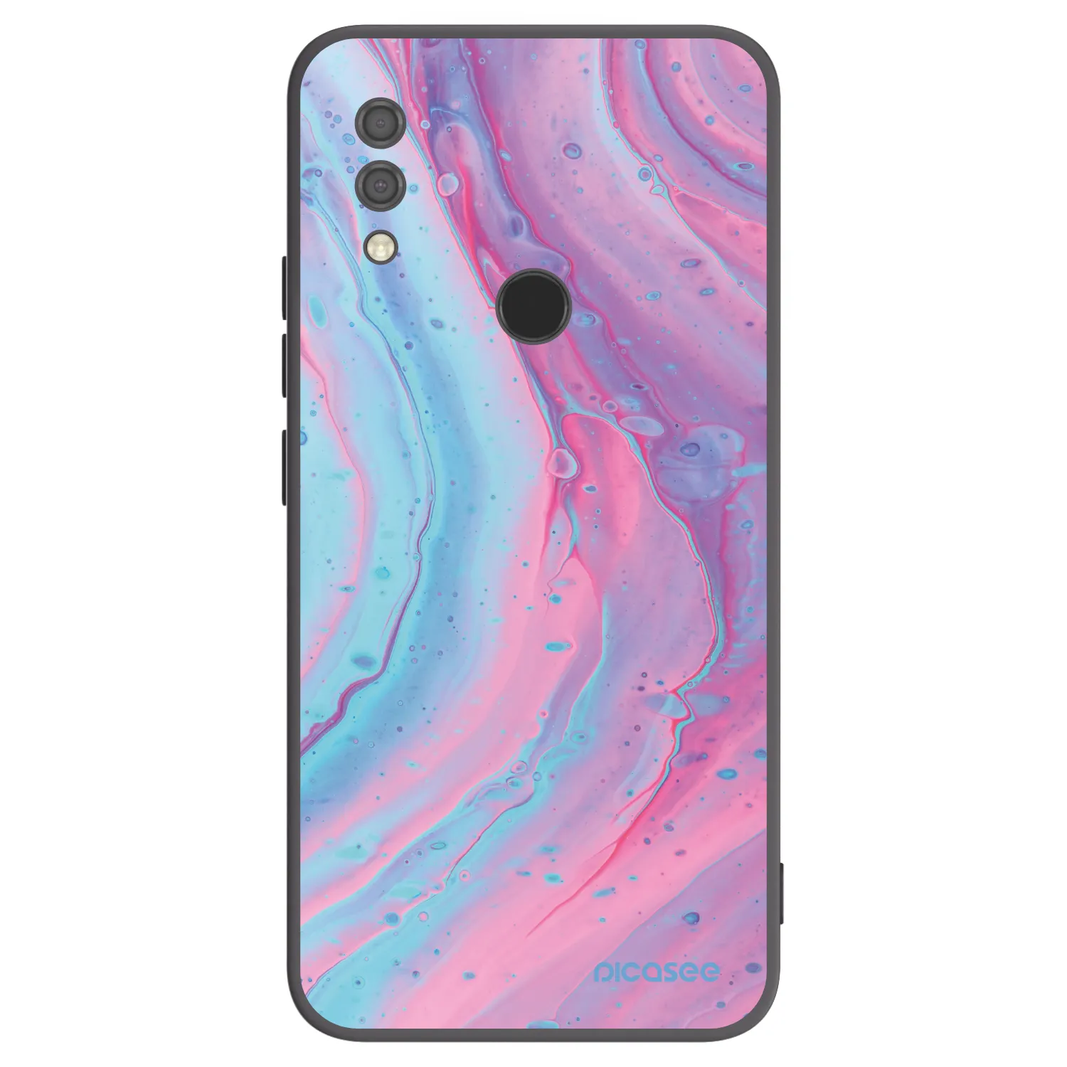 Picasee silikonski črni ovitek za Xiaomi Redmi 7 - Pink liquid