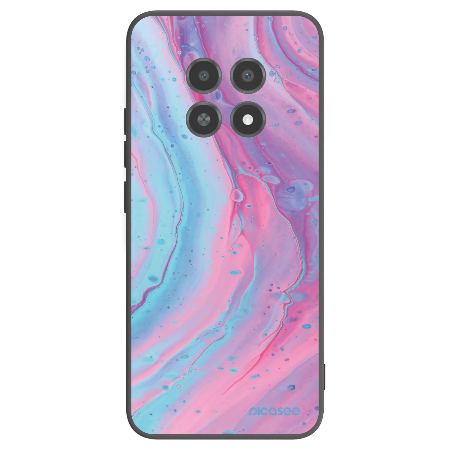 Picasee silikonski črni ovitek za Realme 12X - Pink liquid
