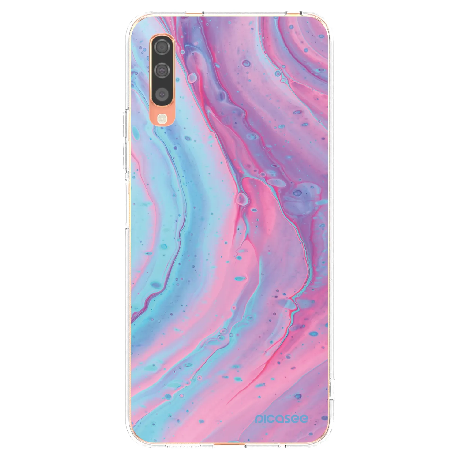 Picasee silikonski prozorni ovitek za Samsung Galaxy A70 A705F - Pink liquid